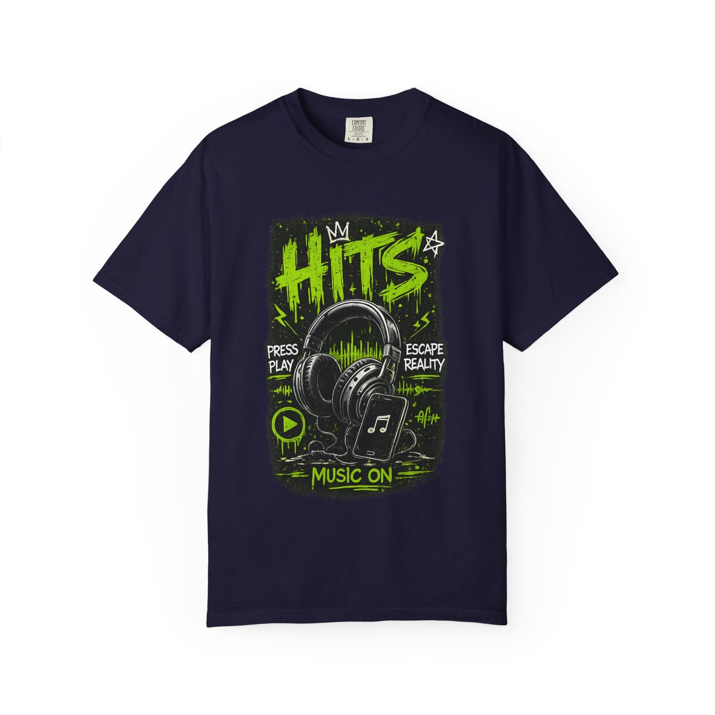 Hits Headphones Graphic T-Shirt — Music On Streetwear Tee