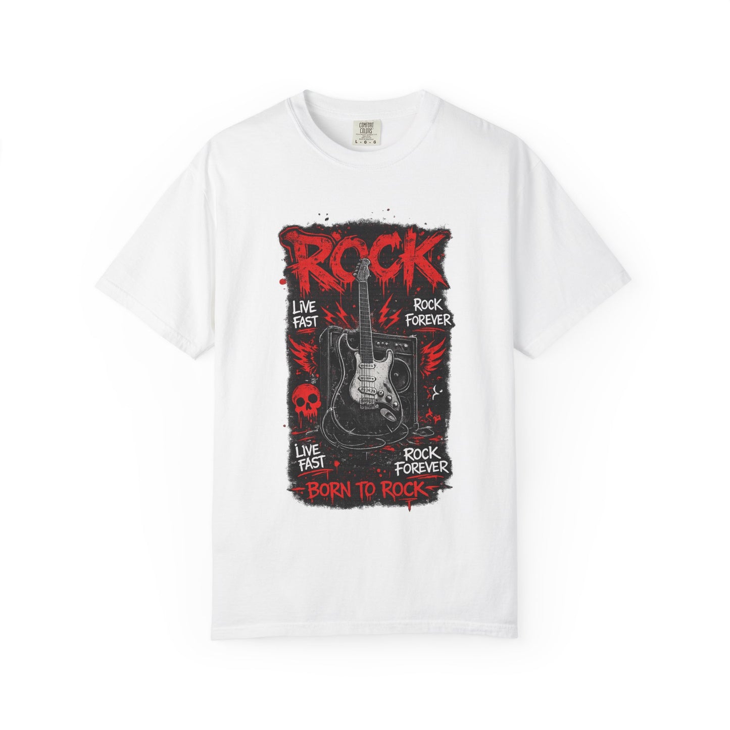 Rock 'Born to Rock' Guitar Graphic T-Shirt