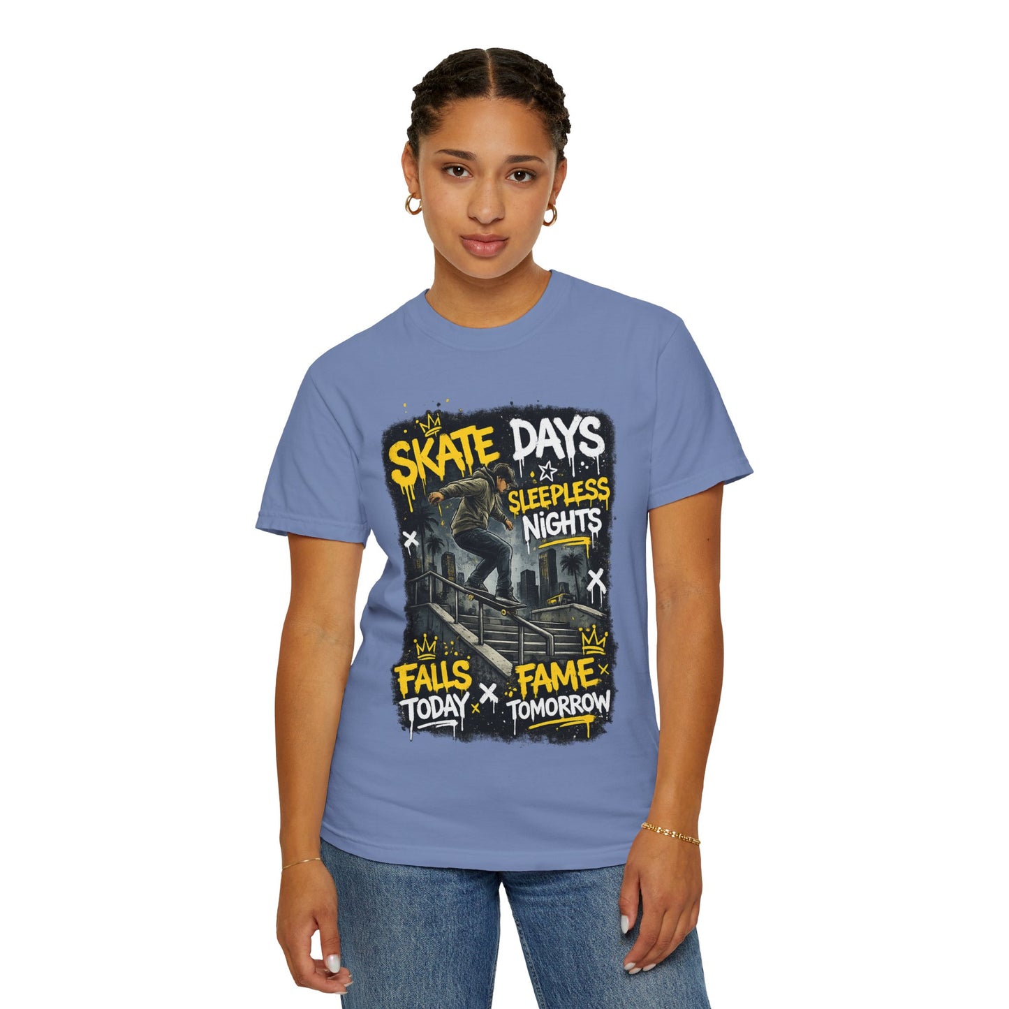 Skate Days Graphic T-Shirt — "Skate Days Sleepless Nights" Streetwear Tee