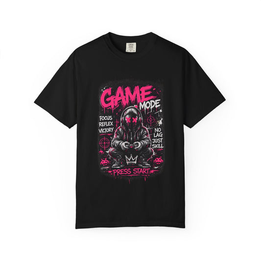 Game Mode Gamer Skull joystick graphic T-Shirt | Press Start gaming design