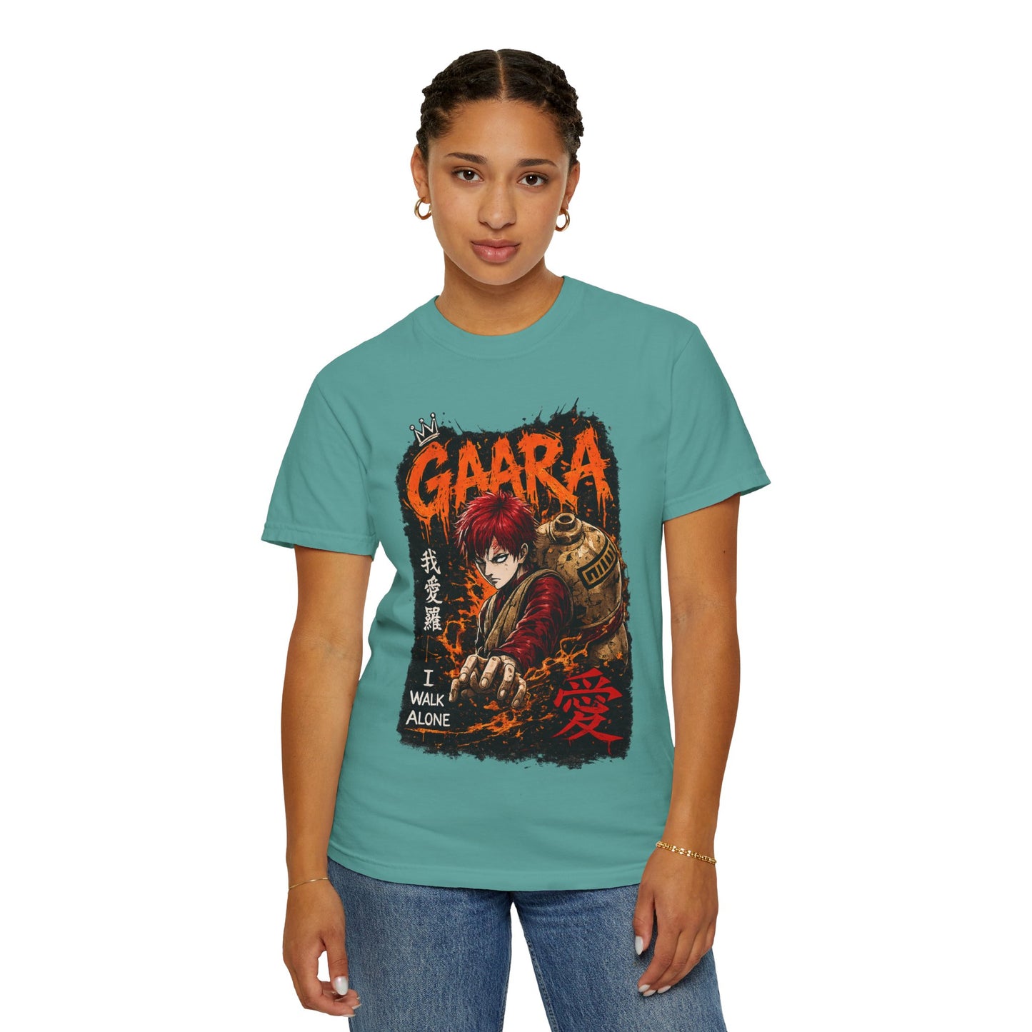 Anime Character Graphic T-Shirt — "I Walk Alone" Gaara Design