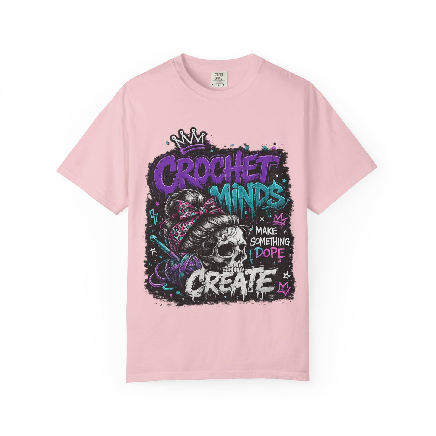 Crochet Minds 'Make Something Dope' Graphic T-Shirt — Edgy Crochet Skull Tee