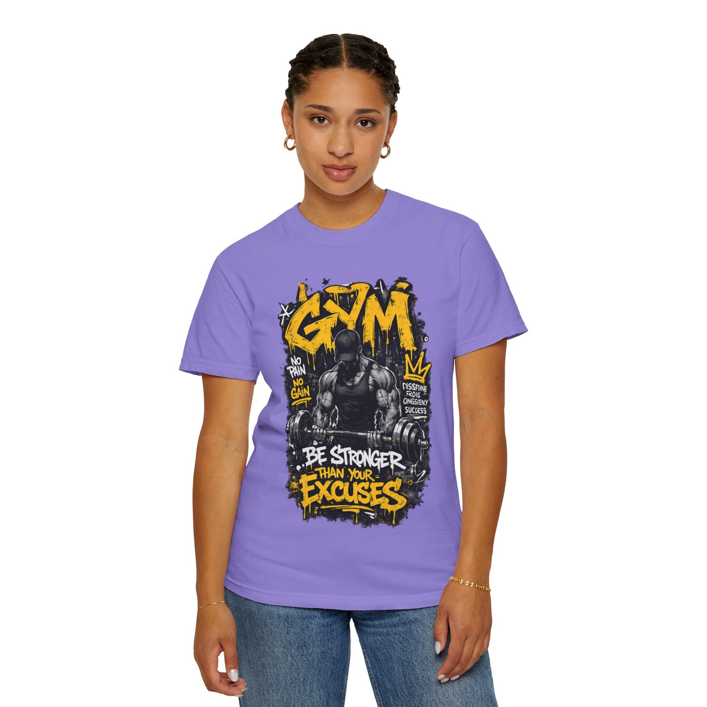 Gym Weightlifting Illustration T-shirt | Be Stronger Than Your Excuses