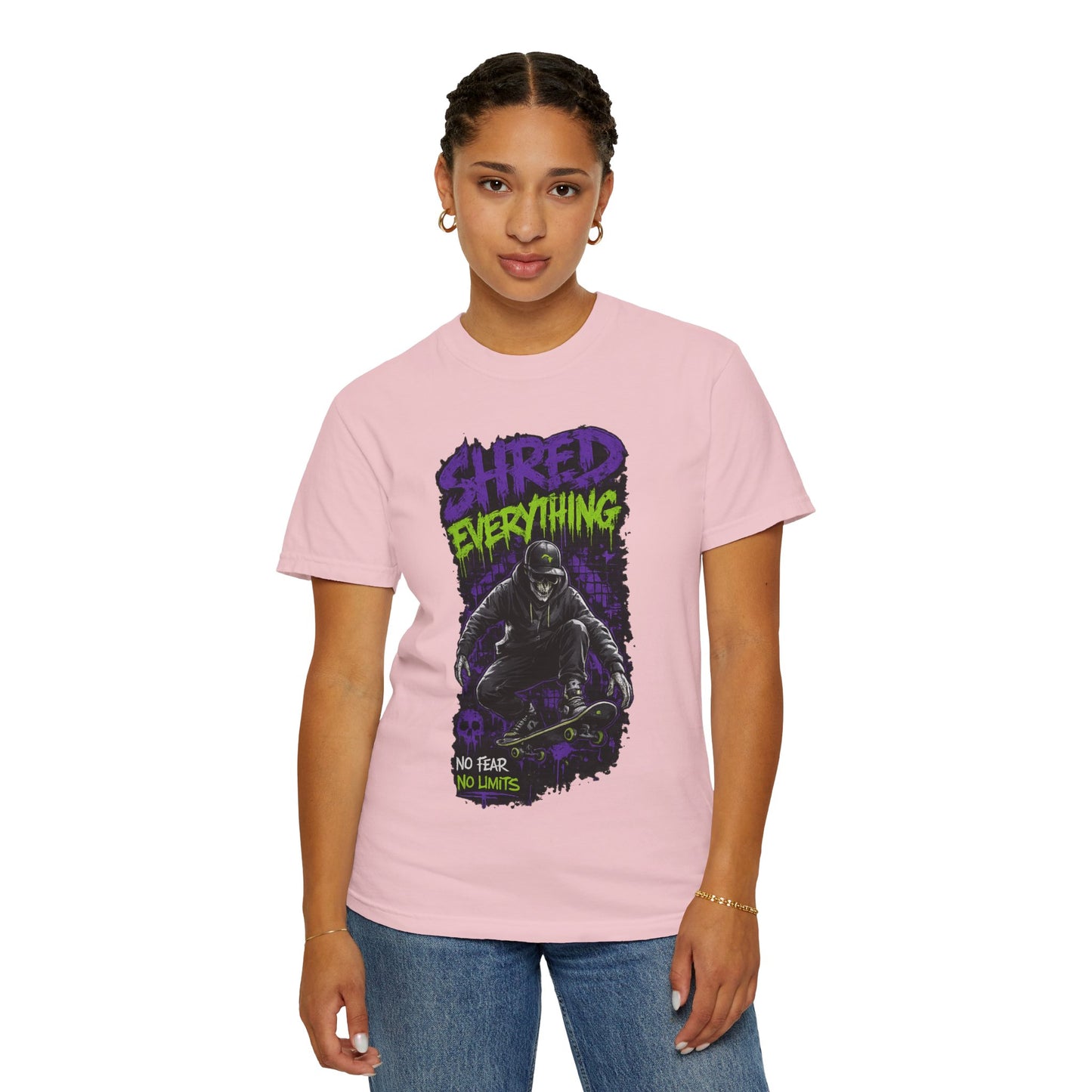 Shred Everything Skateboard T-Shirt — No Fear, No Limits Graphic Tee