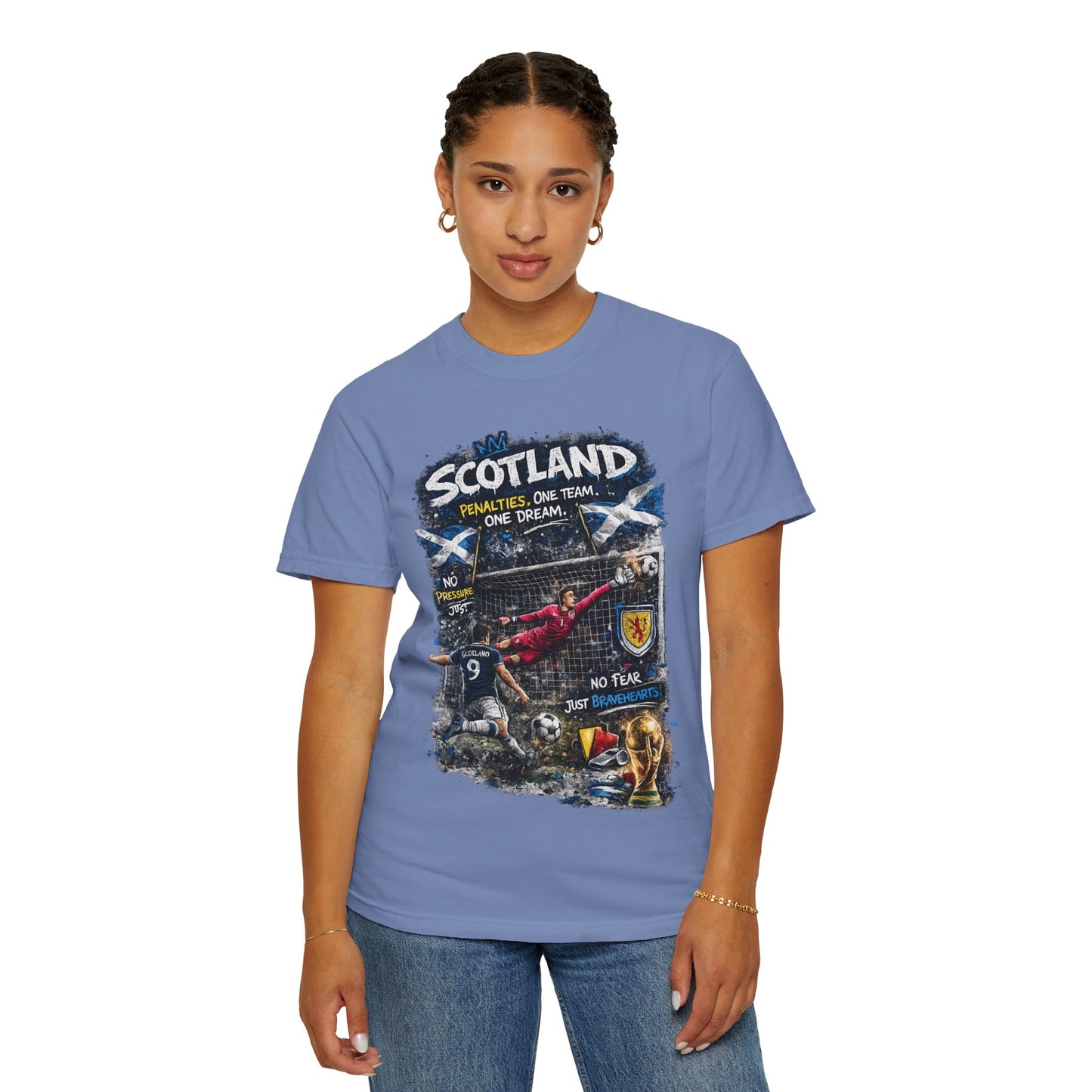 Scotland Football Montage T-shirt | Soccer Scottish Crest, Goalkeeper Dive