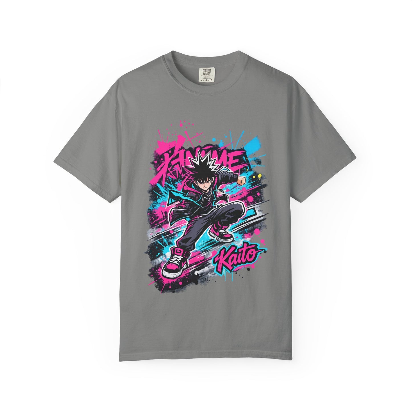 Skater Kaito Graphic T-Shirt — Neon Anime Streetwear