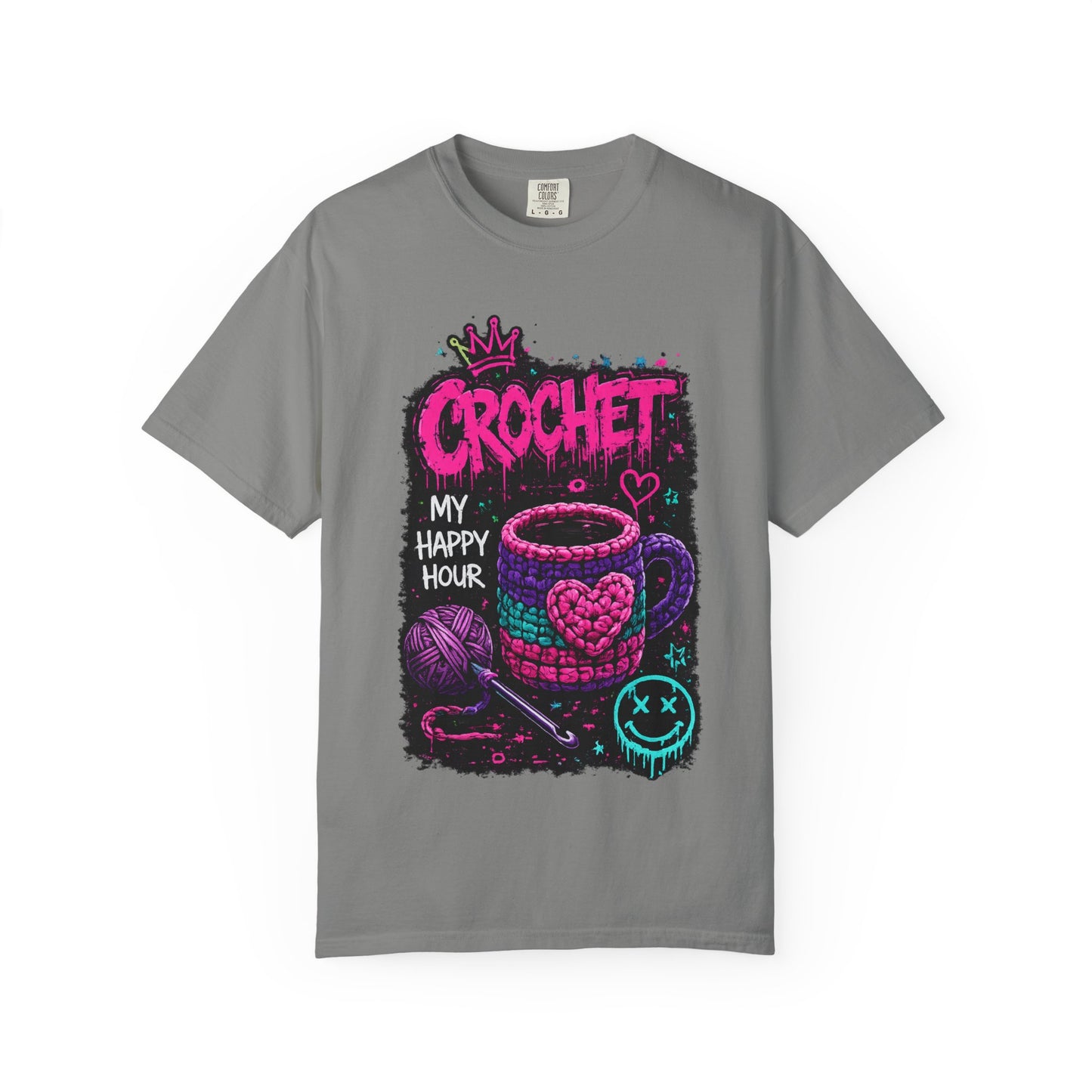 Crochet My Happy Hour T-Shirt — Funny Crochet Lover Tee