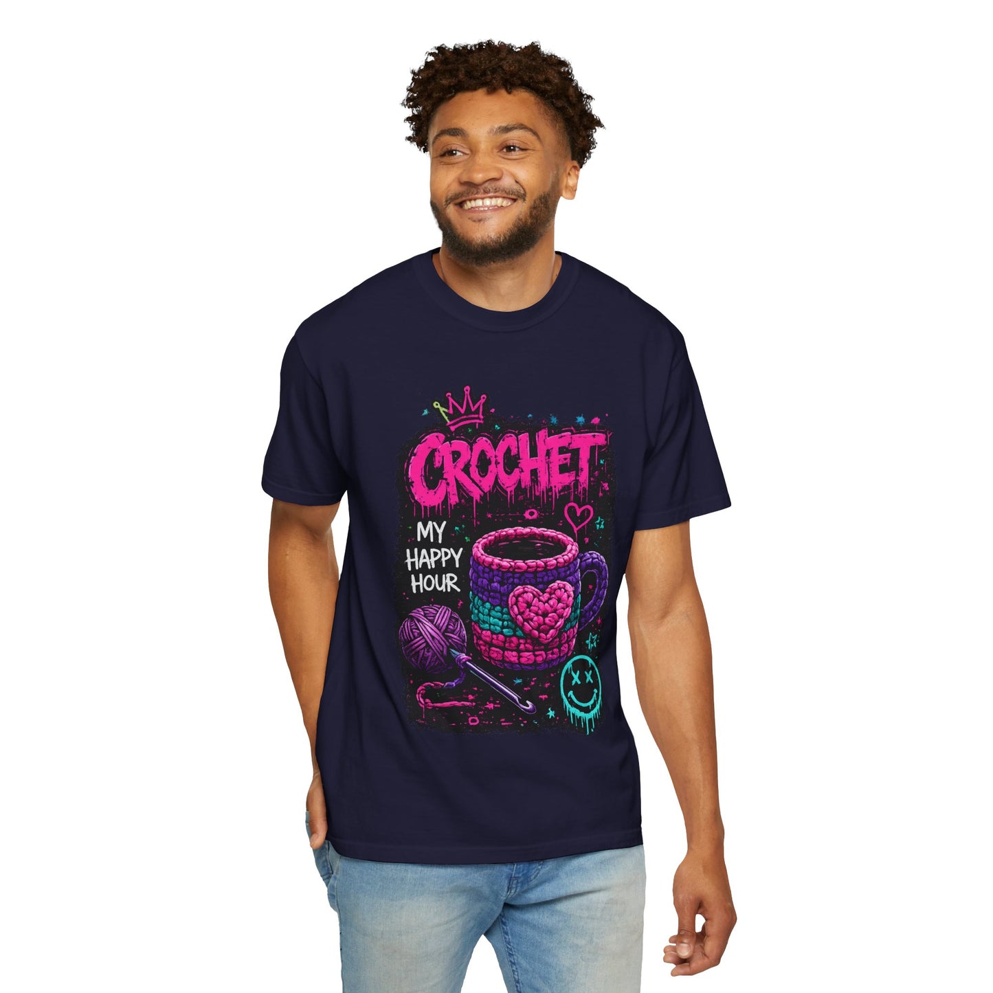 Crochet My Happy Hour T-Shirt — Funny Crochet Lover Tee