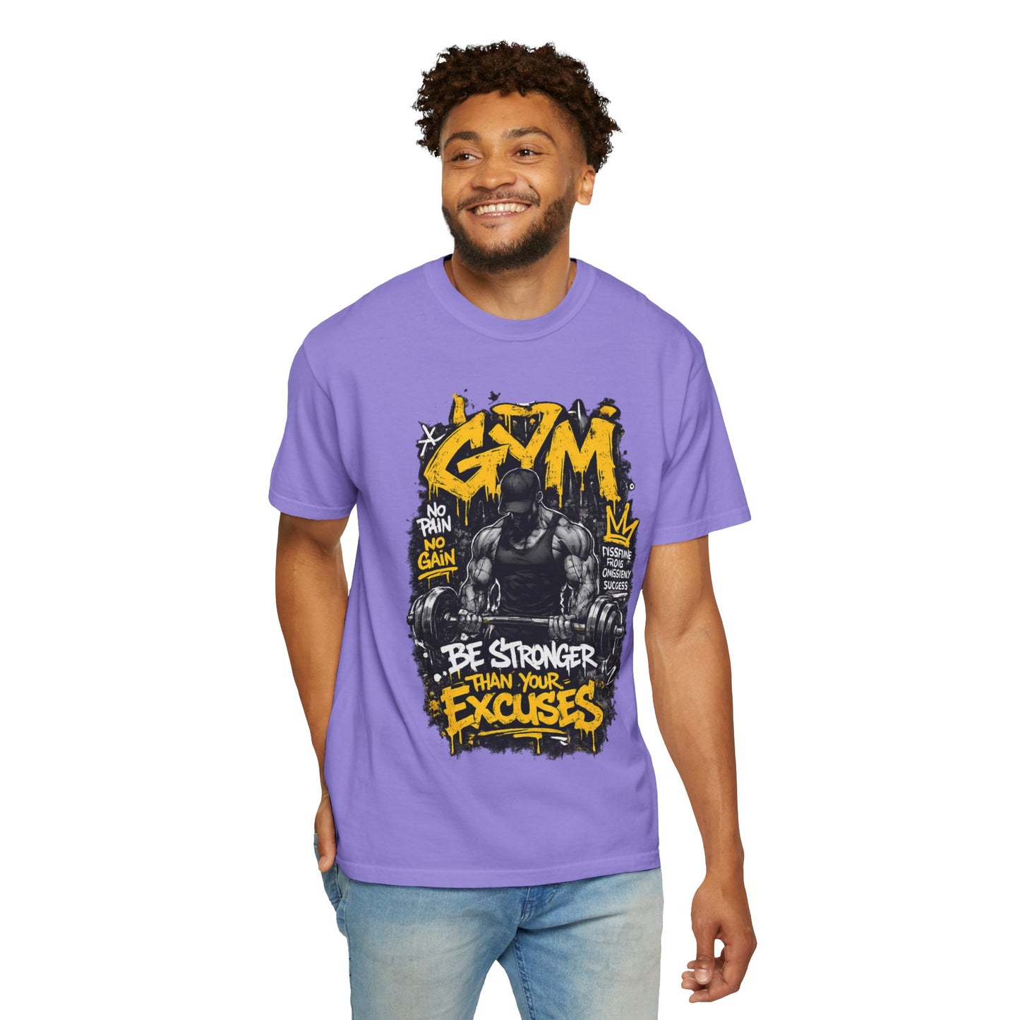Gym Weightlifting Illustration T-shirt | Be Stronger Than Your Excuses