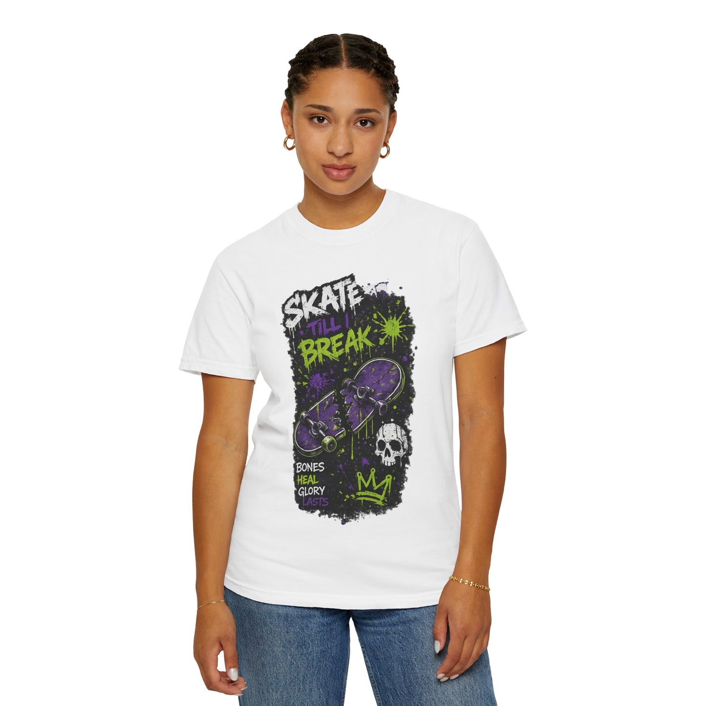 Skate Break Graphic T-Shirt — Skateboard Skull Streetwear