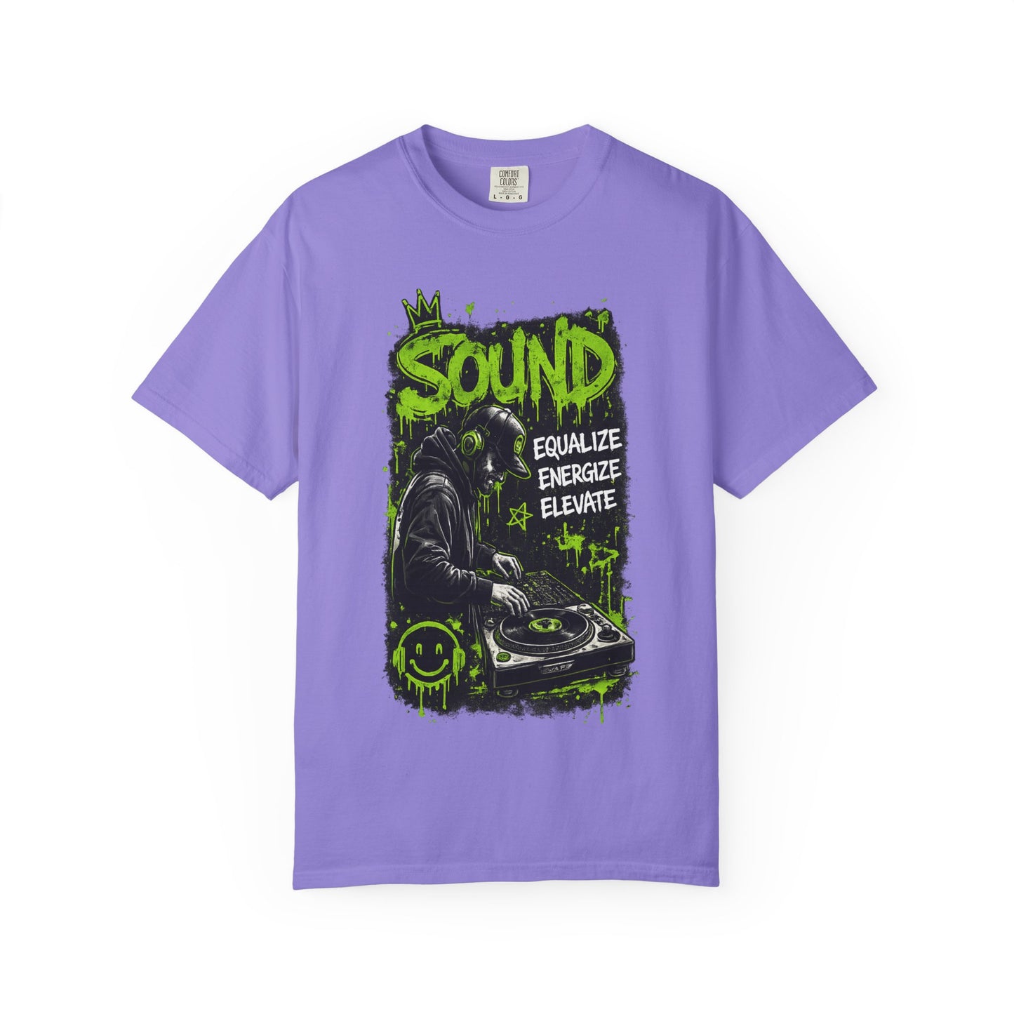Sound DJ T-Shirt — "Sound: Equalize, Energize, Elevate" Graphic Tee