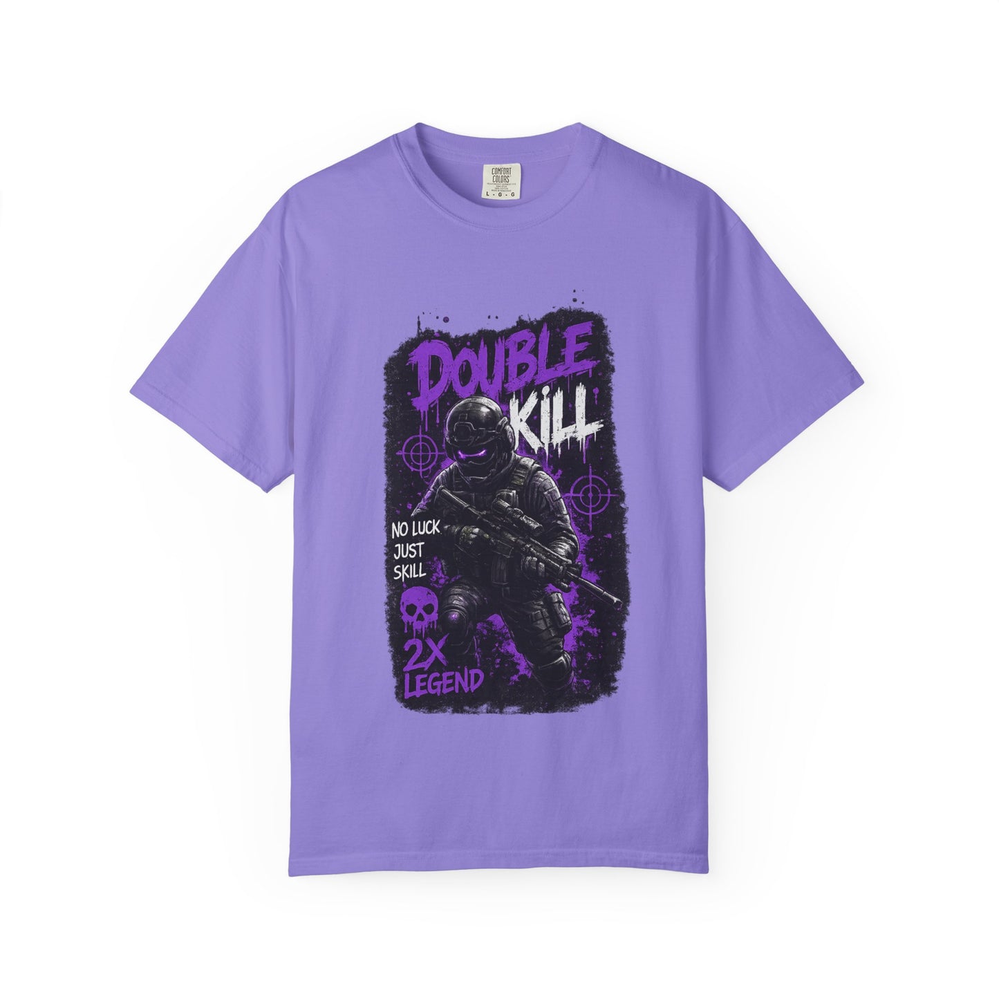 Double Kill Gamer T-Shirt — Retro Neon FPS Graphic Tee