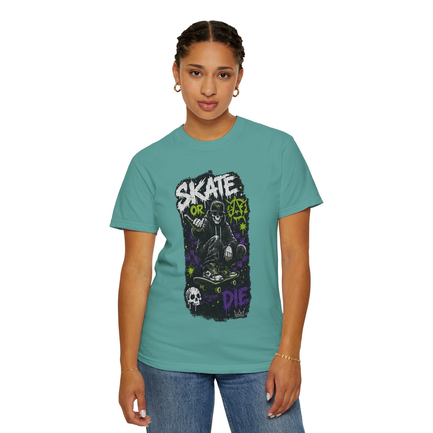 Skate or Die Graphic T‑Shirt — Grim Reaper Skateboard Tee