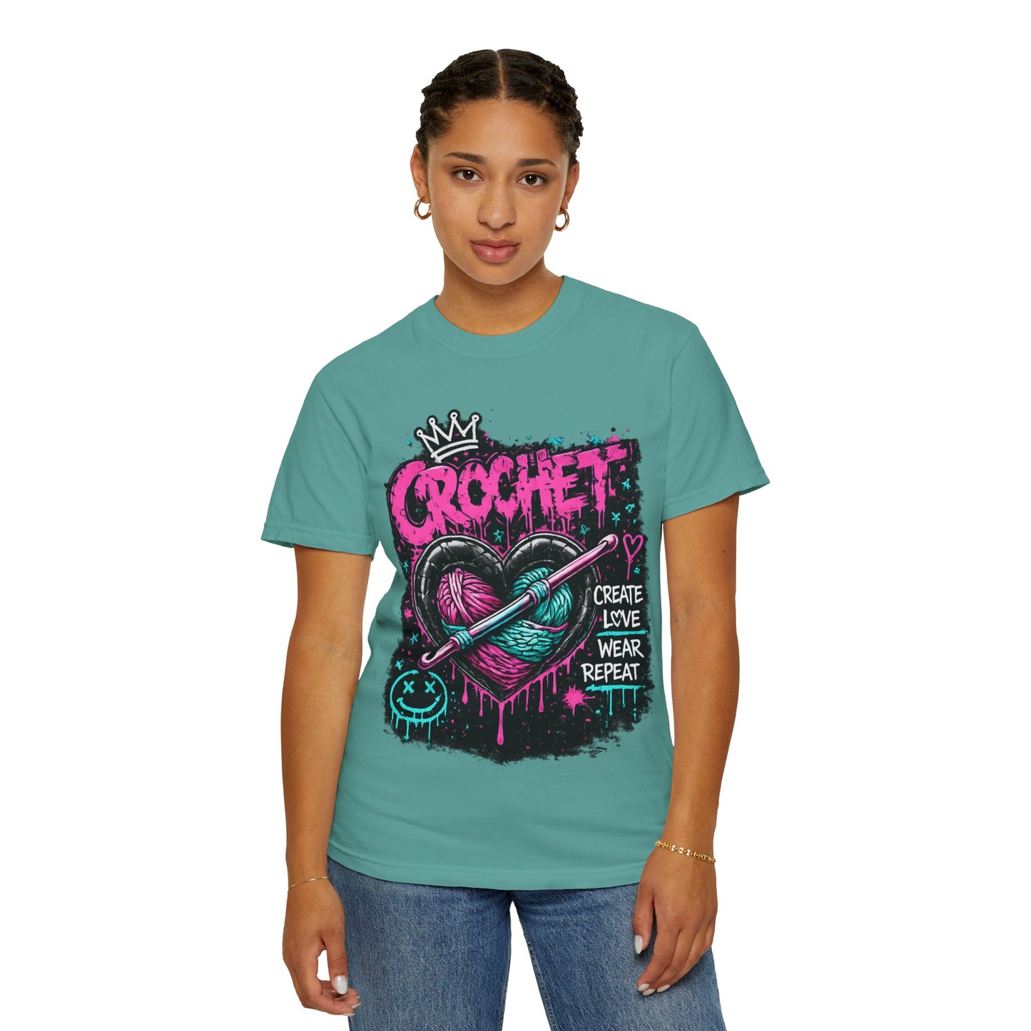 Crochet Heart Graphic T-Shirt — Create Love Wear Repeat