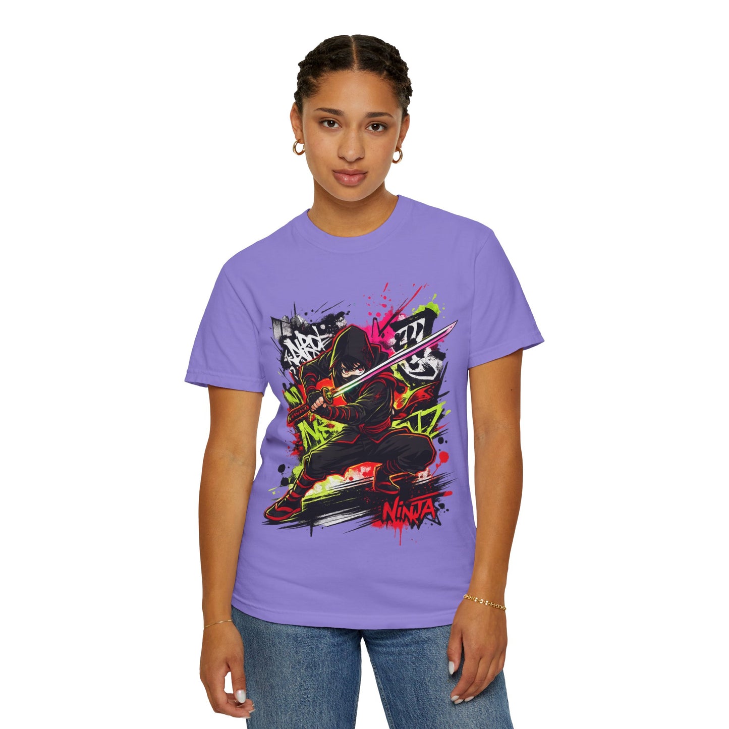 Ninja Graffiti Art T-Shirt – Urban Street Samurai Graphic Tee