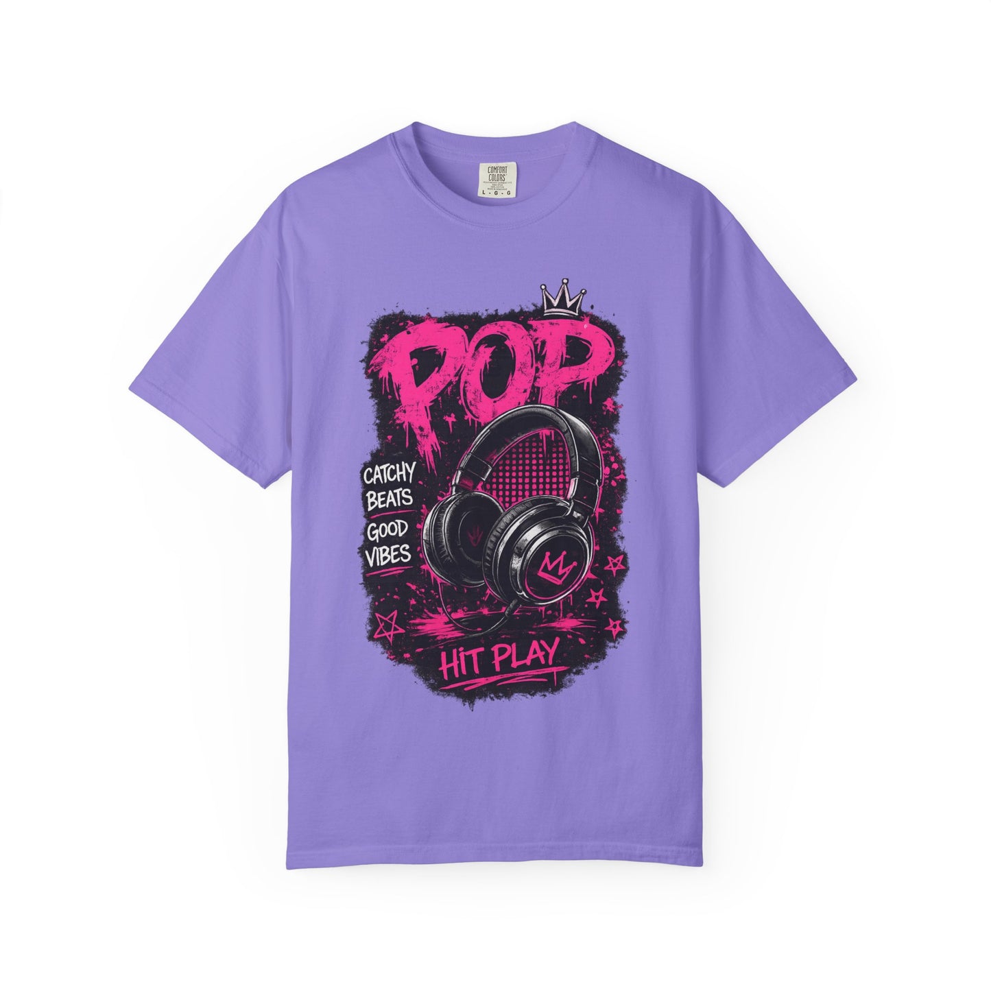 Pop Beats T-Shirt — 'POP' Headphones Graphic, Catchy Beats Good Vibes