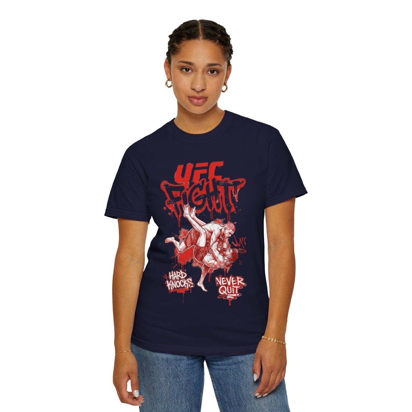 UFC Fight T-Shirt — 'Never Quit' MMA Graphic Tee