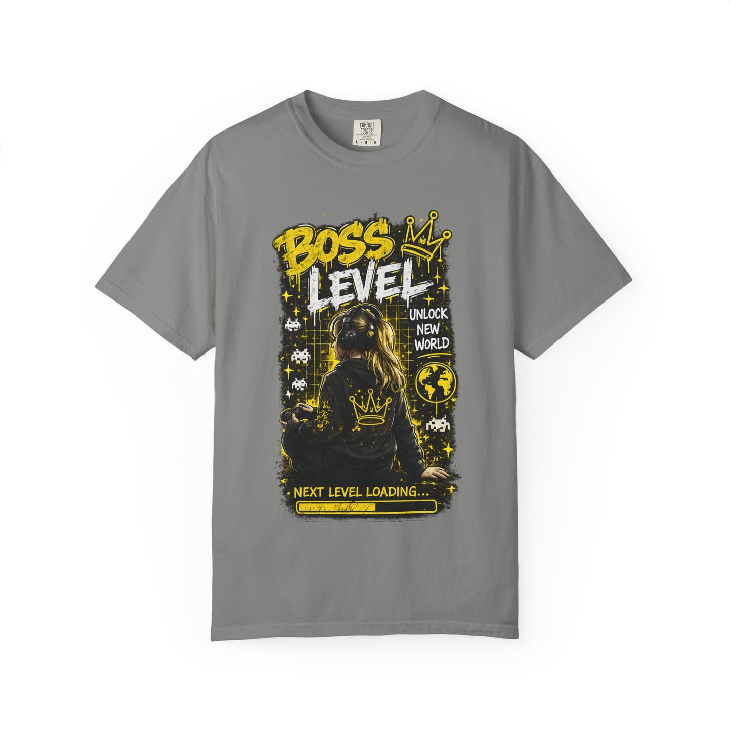 Boss Level T-Shirt — "Boss Level: Next Level Loading" Graphic Tee for Gamers & Leaders