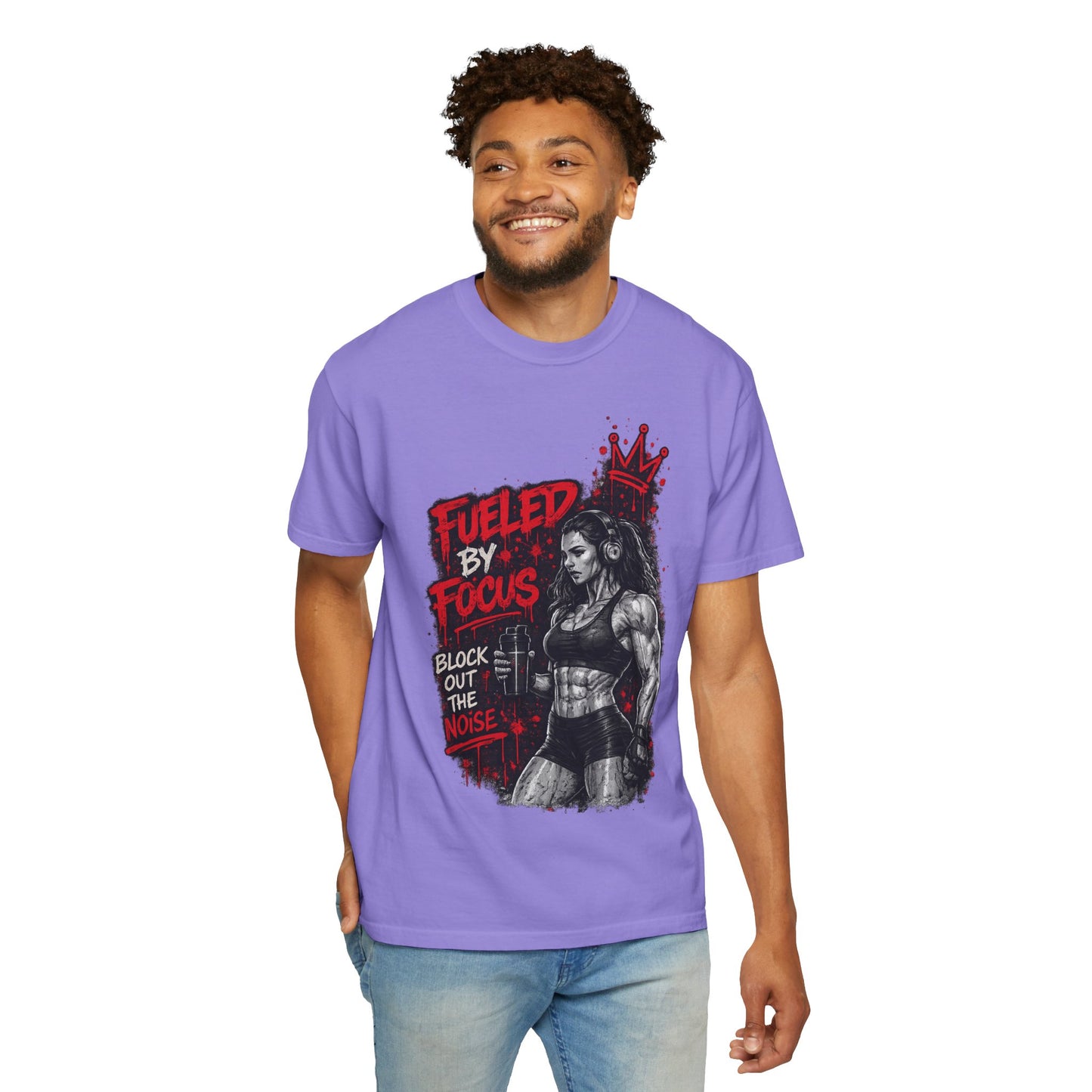 Fueled by Focus T-Shirt — Women’s Fitness Graphic Tee ("Block Out the Noise")