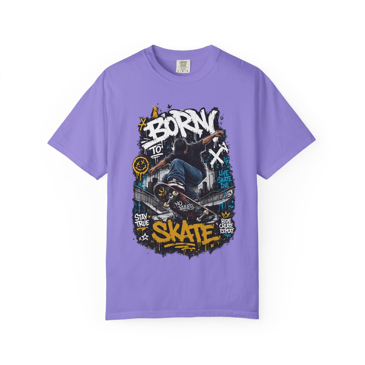 Born To Skate graphic tee | Skateboarder street art T-Shirt
