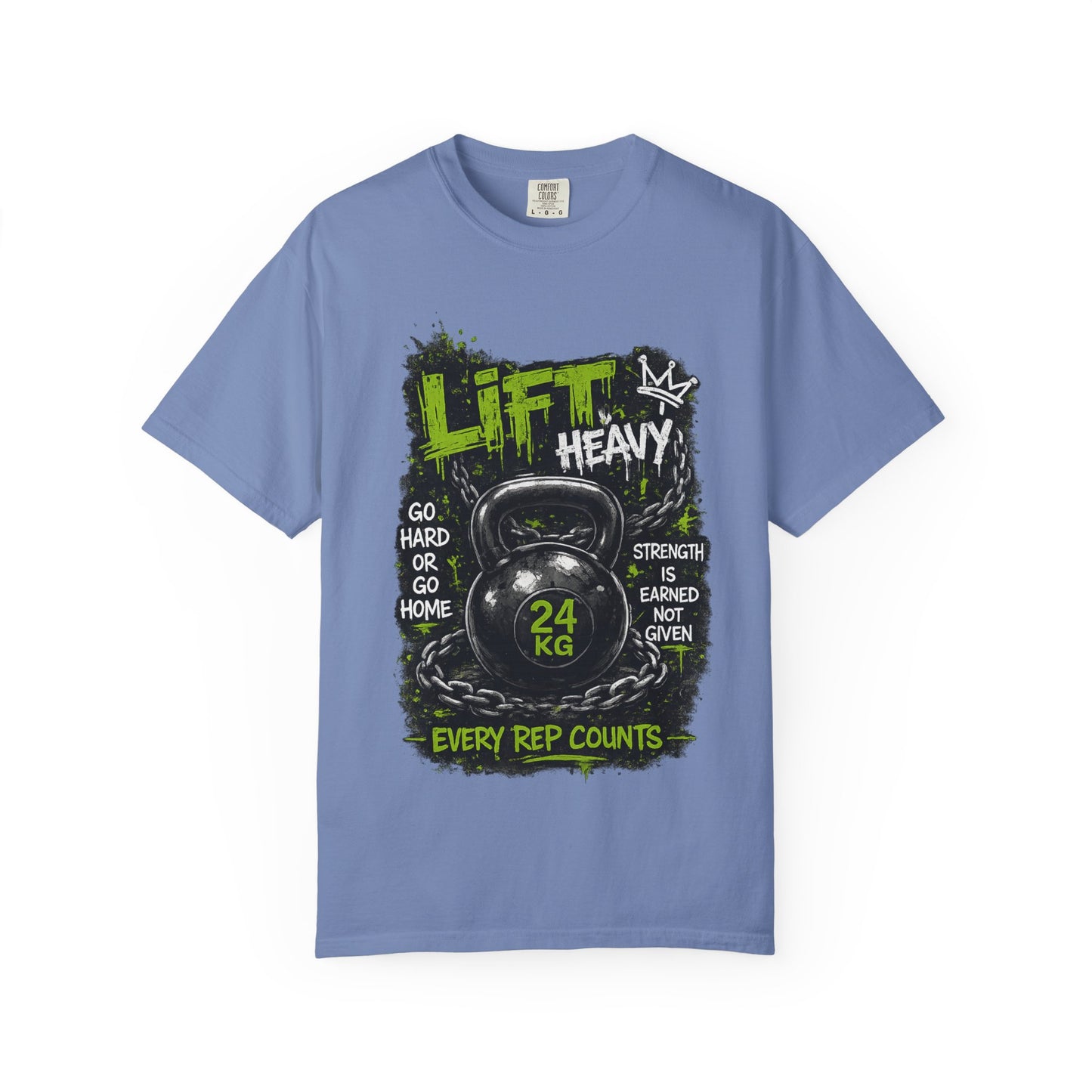 Kettlebell 'Lift Heavy' T-Shirt — Every Rep Counts Gym Tee