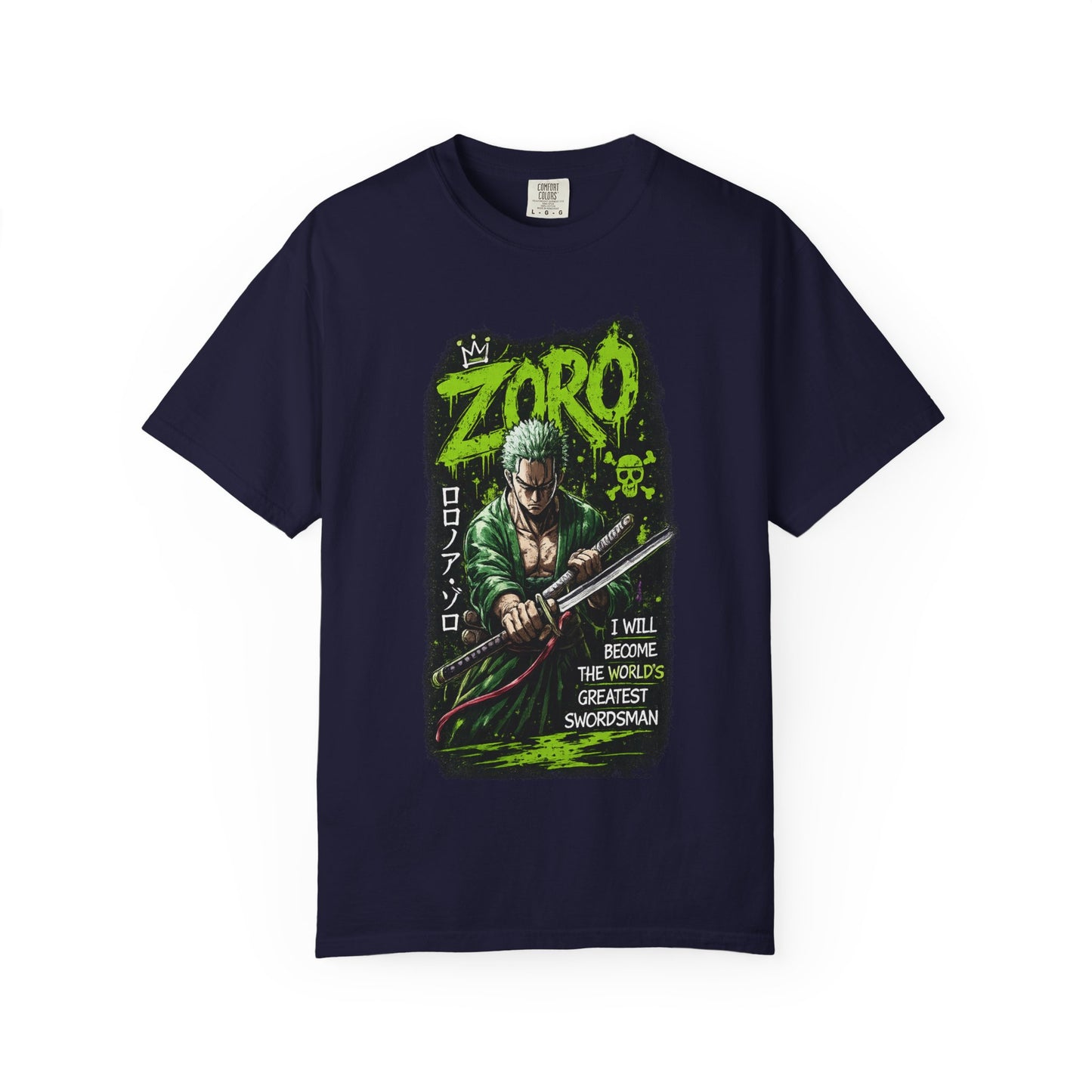 Zoro Graphic T-Shirt — 'I Will Become The World's Greatest Swordsman' Anime Tee