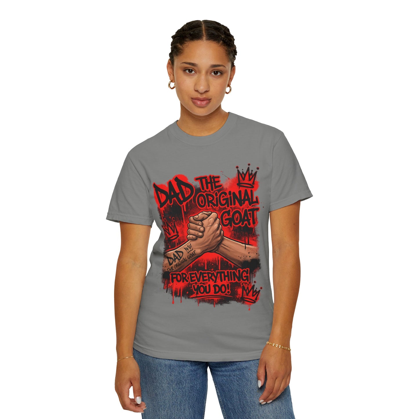 The Original GOAT Dad T-Shirt | Arm Wrestle Graphic Fathers Day Shirt