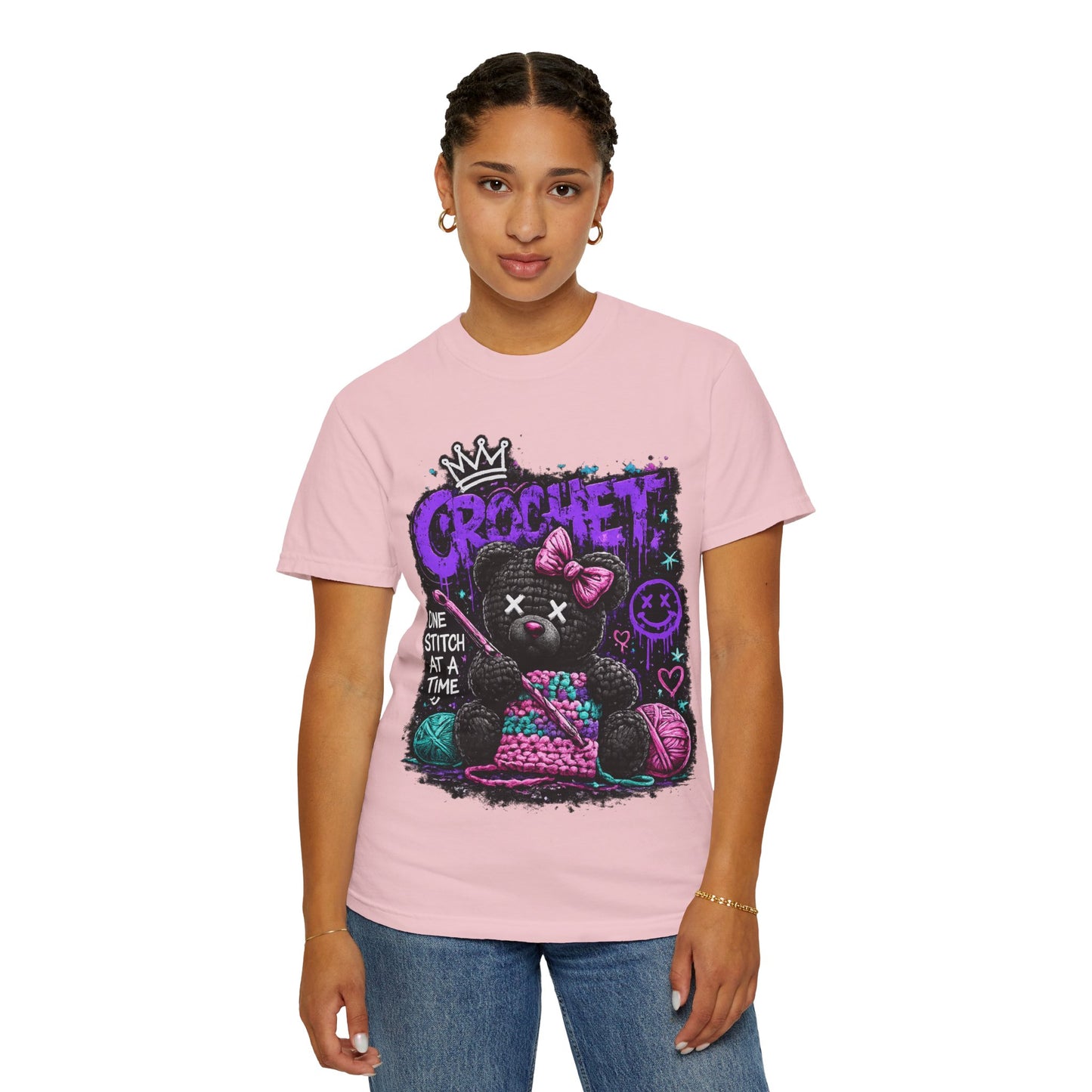 Crochet Voodoo Bear T-Shirt — "One Stitch at a Time" Crochet Graphic Tee