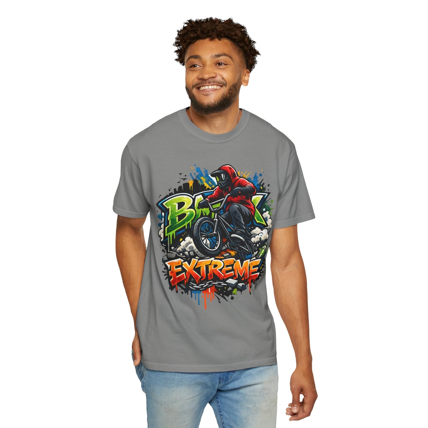 Extreme BMX Rider T-Shirt — Graffiti Stunt Bike Tee