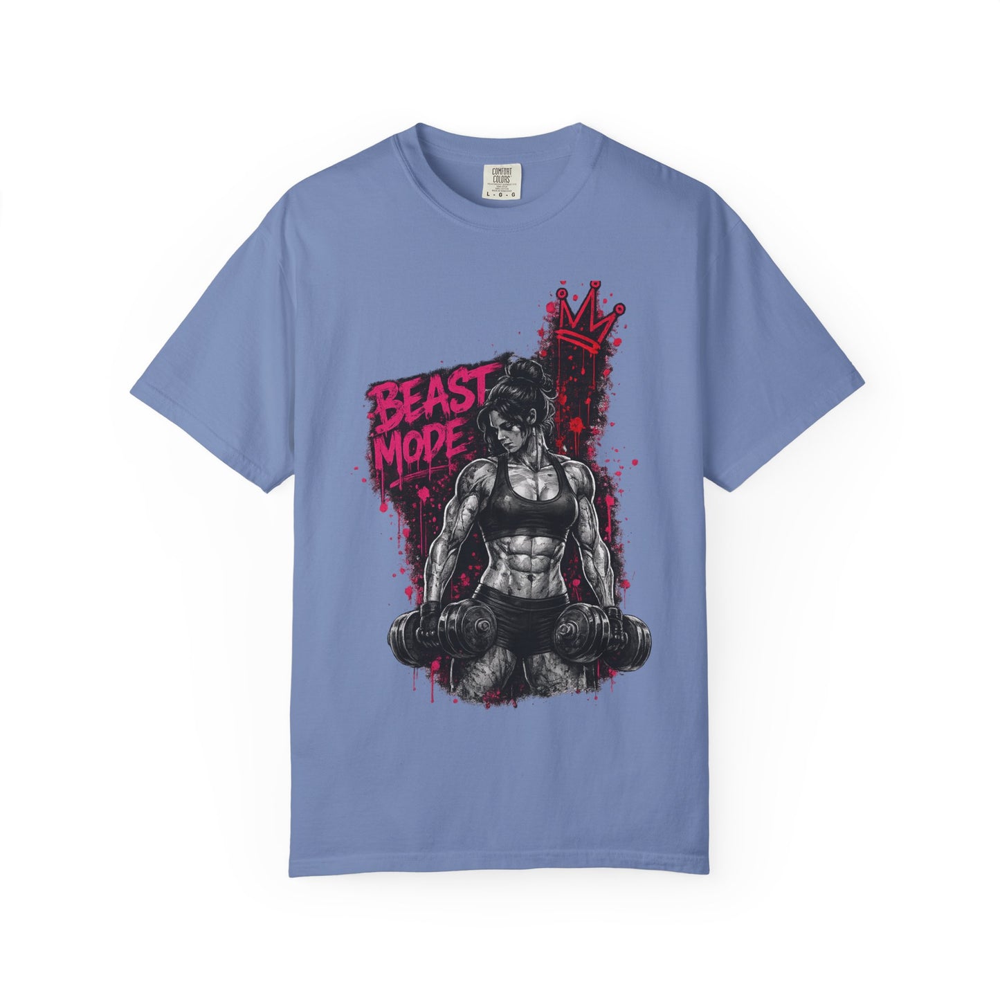 Beast Mode Crown T‑Shirt — Women's Fitness Graphic Tee