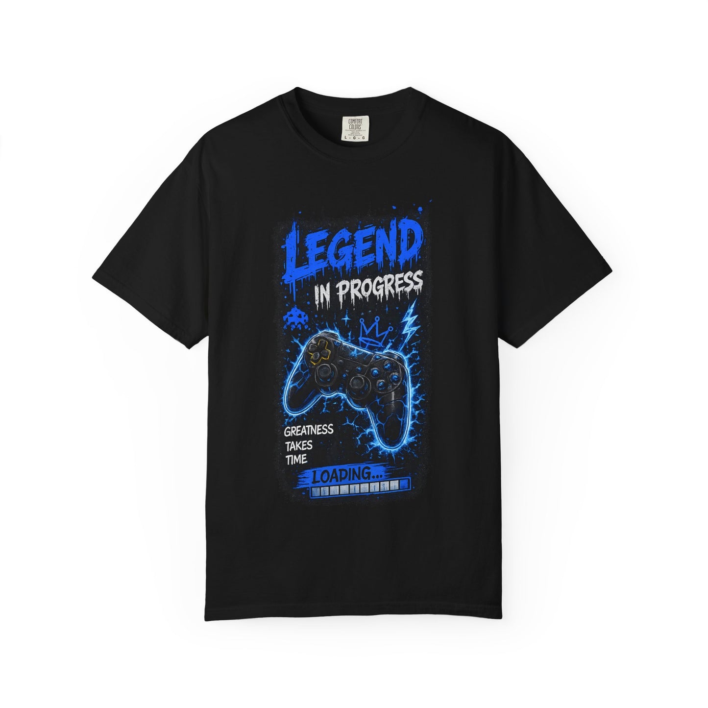 Legend in Progress Gamer T-Shirt — "Legend in Progress" Graphic Tee with Controller