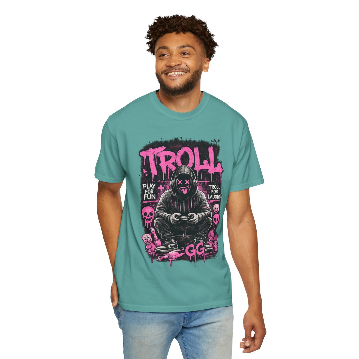 Troll Gamer Hoodie Graphic Tee | Gamer Skull Streetwear
