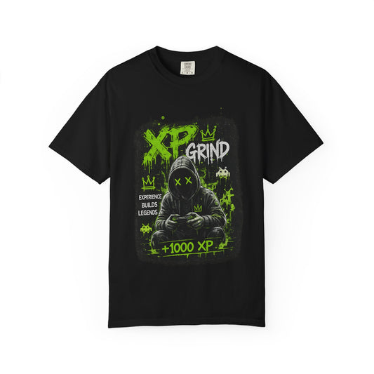 XP Grind Gamer T-Shirt — +1000 XP Hoodie-Style Graphic Tee for Gamers