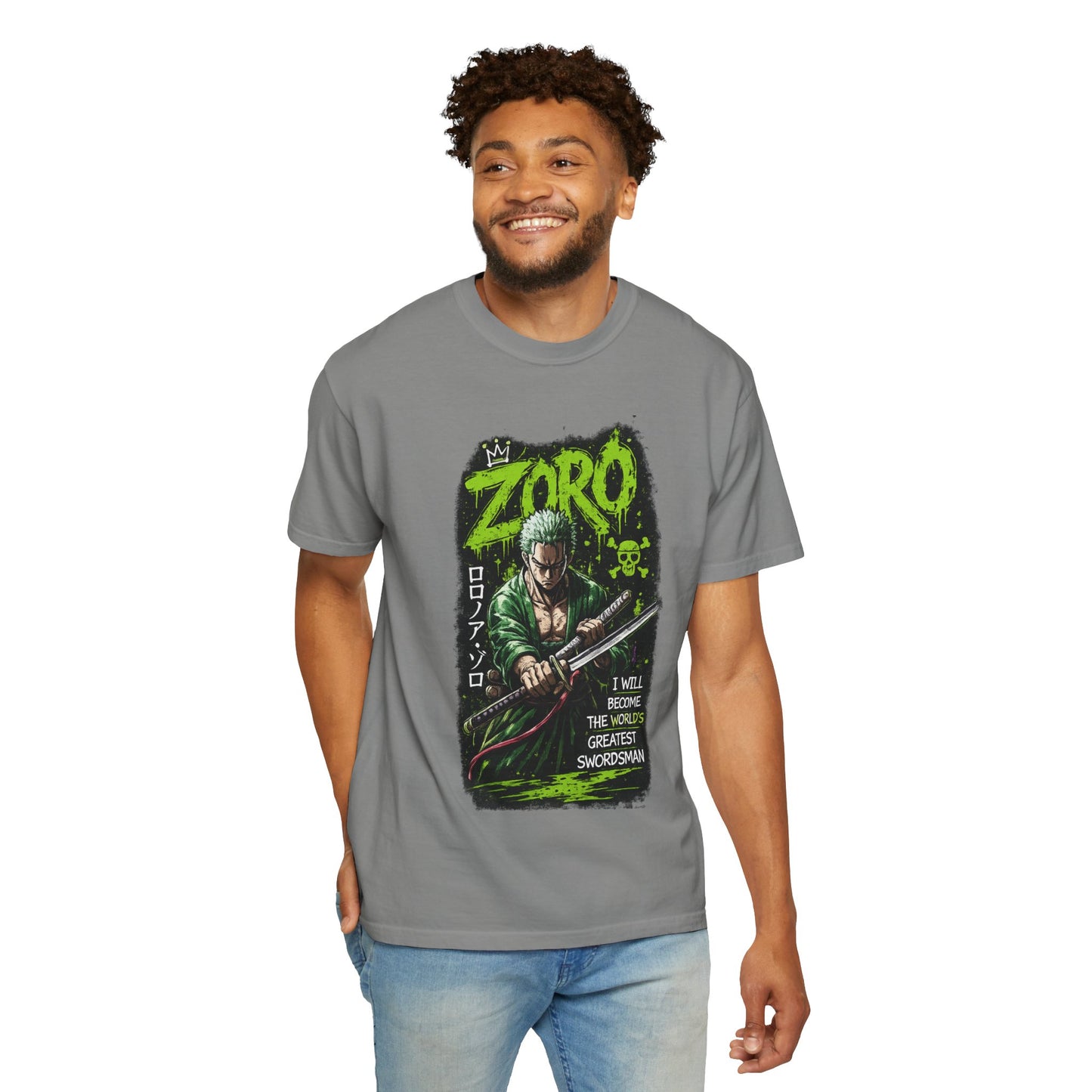 Zoro Graphic T-Shirt — 'I Will Become The World's Greatest Swordsman' Anime Tee