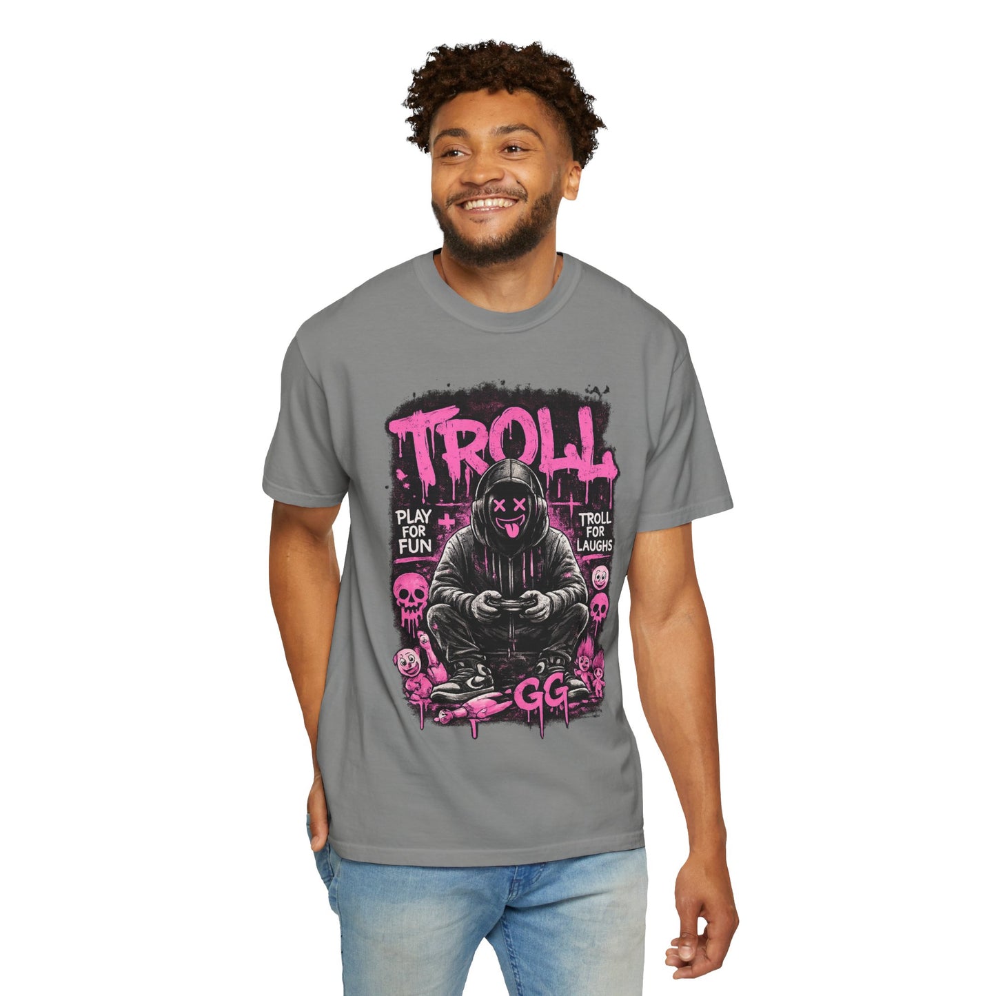 Troll Gamer Hoodie Graphic Tee | Gamer Skull Streetwear