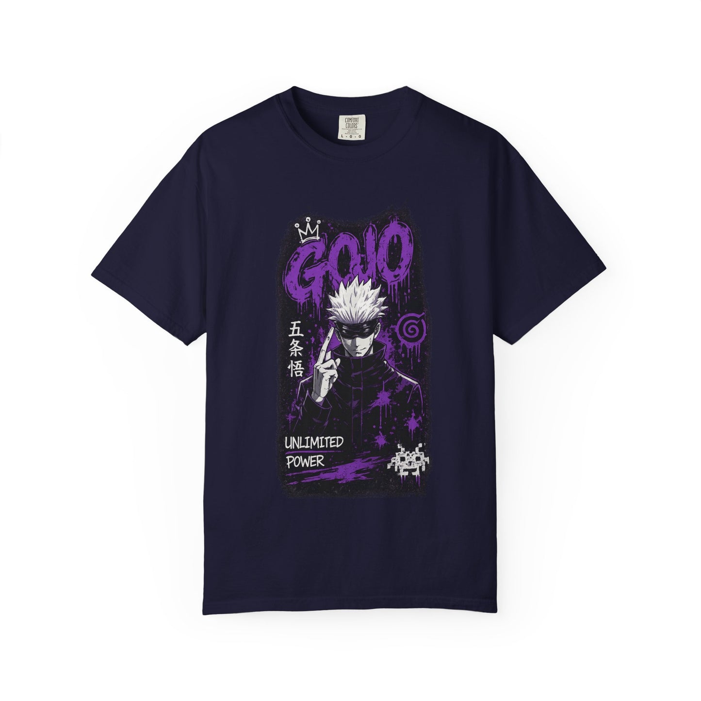 Anime Graphic T-Shirt — "Gojo Unlimited Power" White Tee