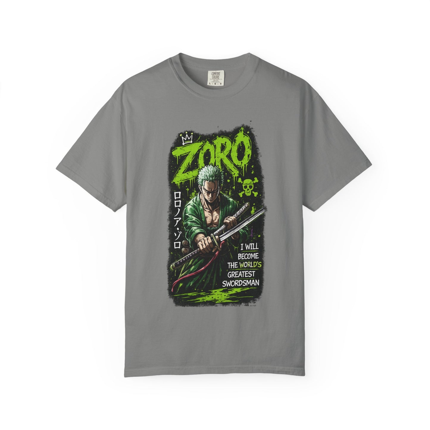 Zoro Graphic T-Shirt — 'I Will Become The World's Greatest Swordsman' Anime Tee