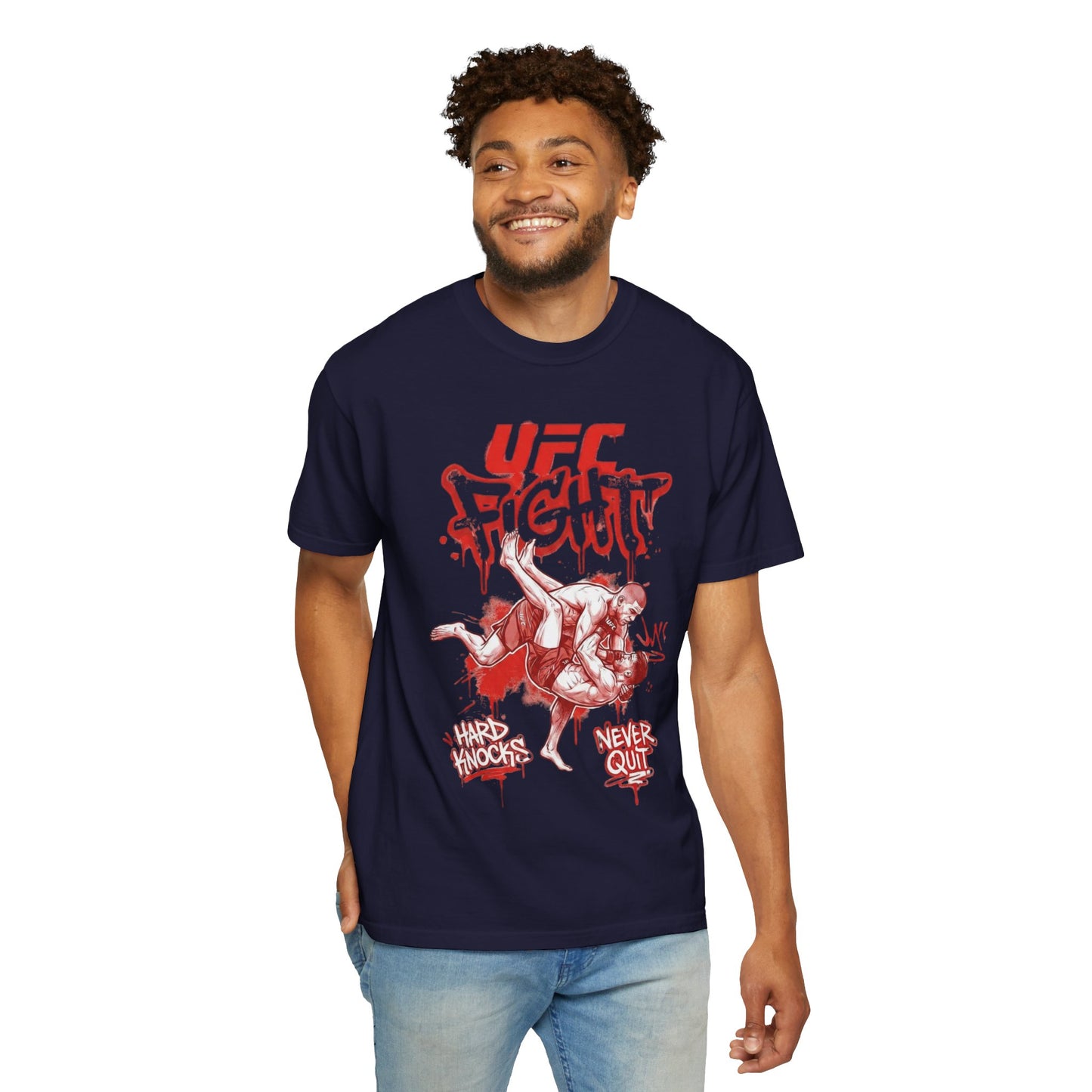 UFC Fight T-Shirt — 'Never Quit' MMA Graphic Tee