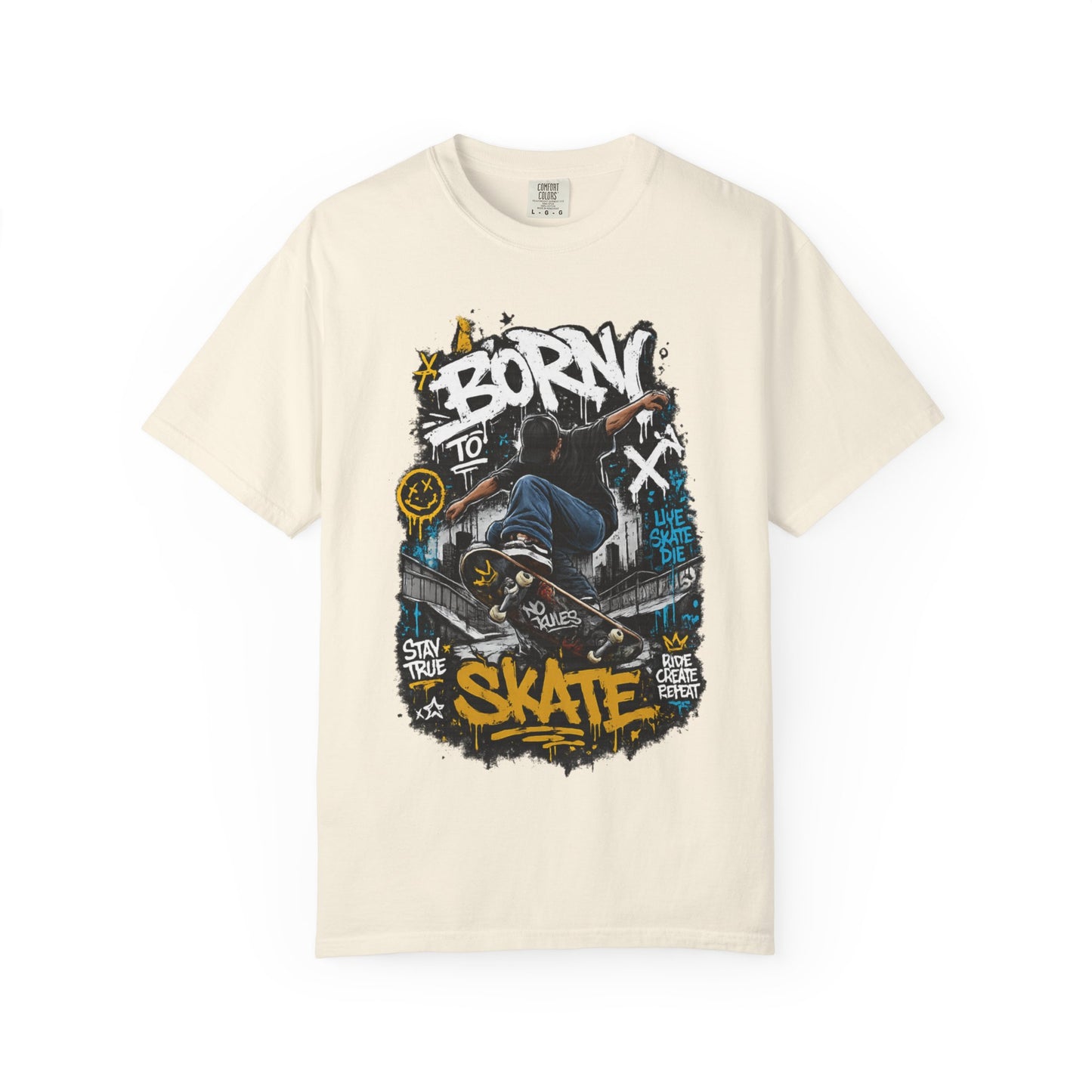 Born To Skate graphic tee | Skateboarder street art T-Shirt