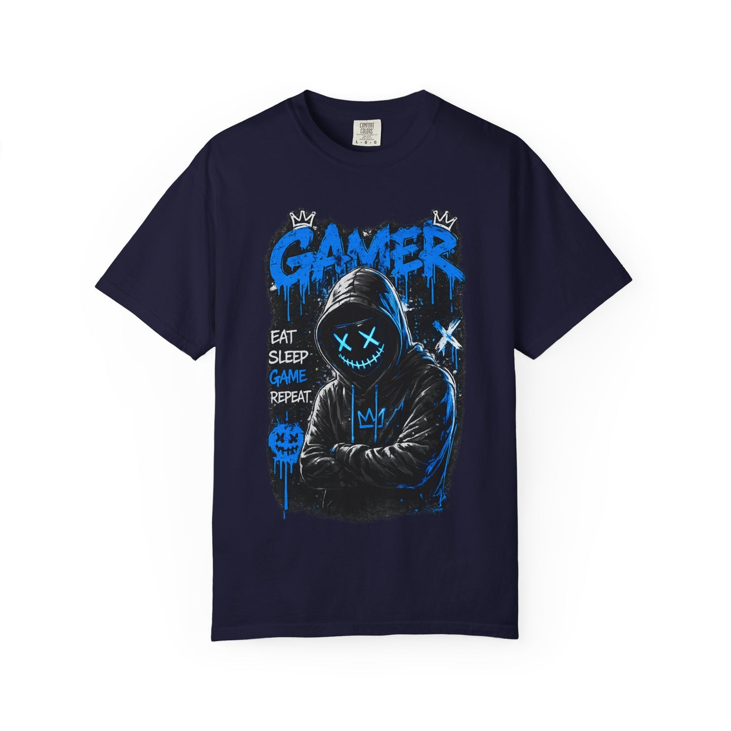 Gamer Hoodie Graphic T-Shirt — "Eat Sleep Game Repeat" Streetwear Tee