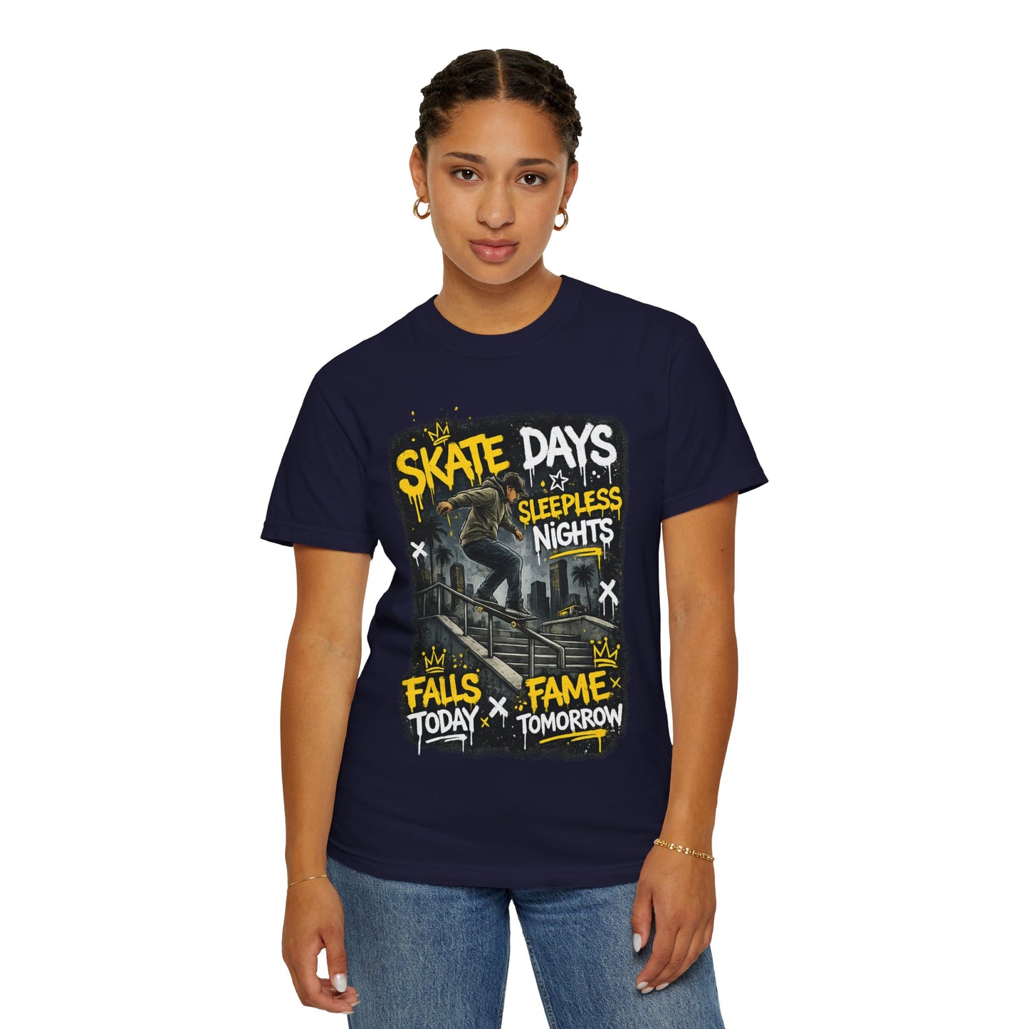 Skate Days Graphic T-Shirt — "Skate Days Sleepless Nights" Streetwear Tee