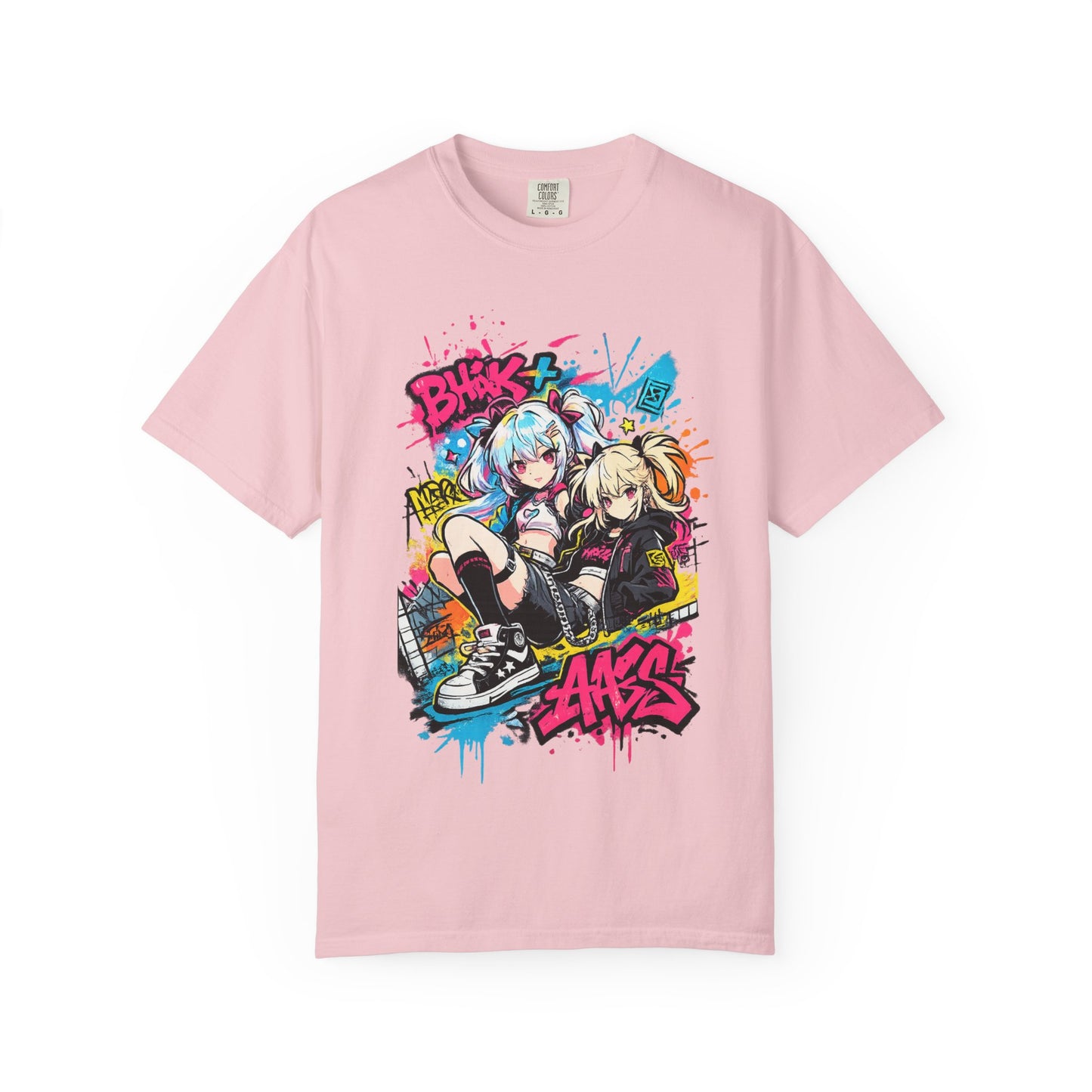 Anime Streetwear T-Shirt — 'Bucks & Sakes' Graffiti Girls Graphic Tee