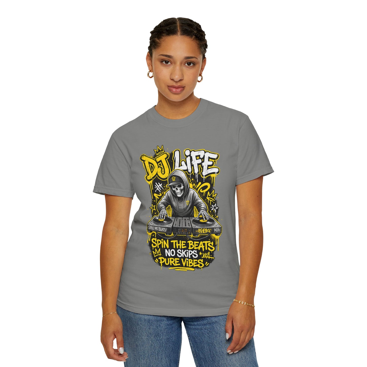 DJ Life T-Shirt — "Spin the Beats, No Skips, Pure Vibes" Graphic Tee