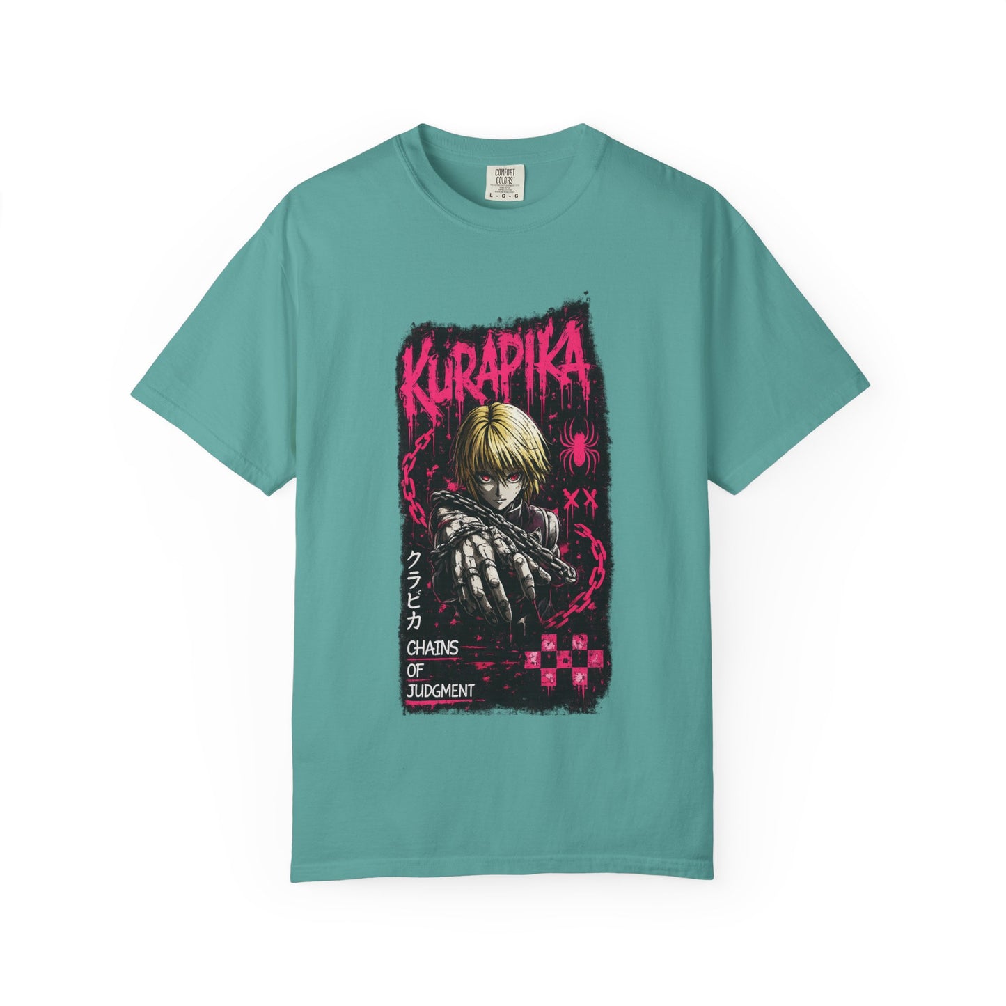 Kurapika Graphic T-Shirt — Anime Thriller 'Chains of Judgment' Tee