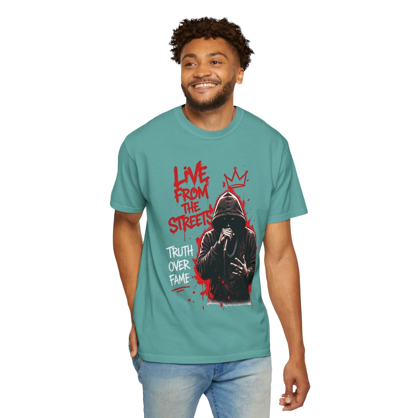 Live From The Streets Graphic T-Shirt — Hoodie Shadow Rapper Design