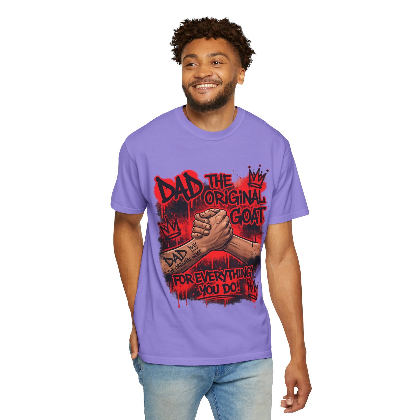 The Original GOAT Dad T-Shirt | Arm Wrestle Graphic Fathers Day Shirt