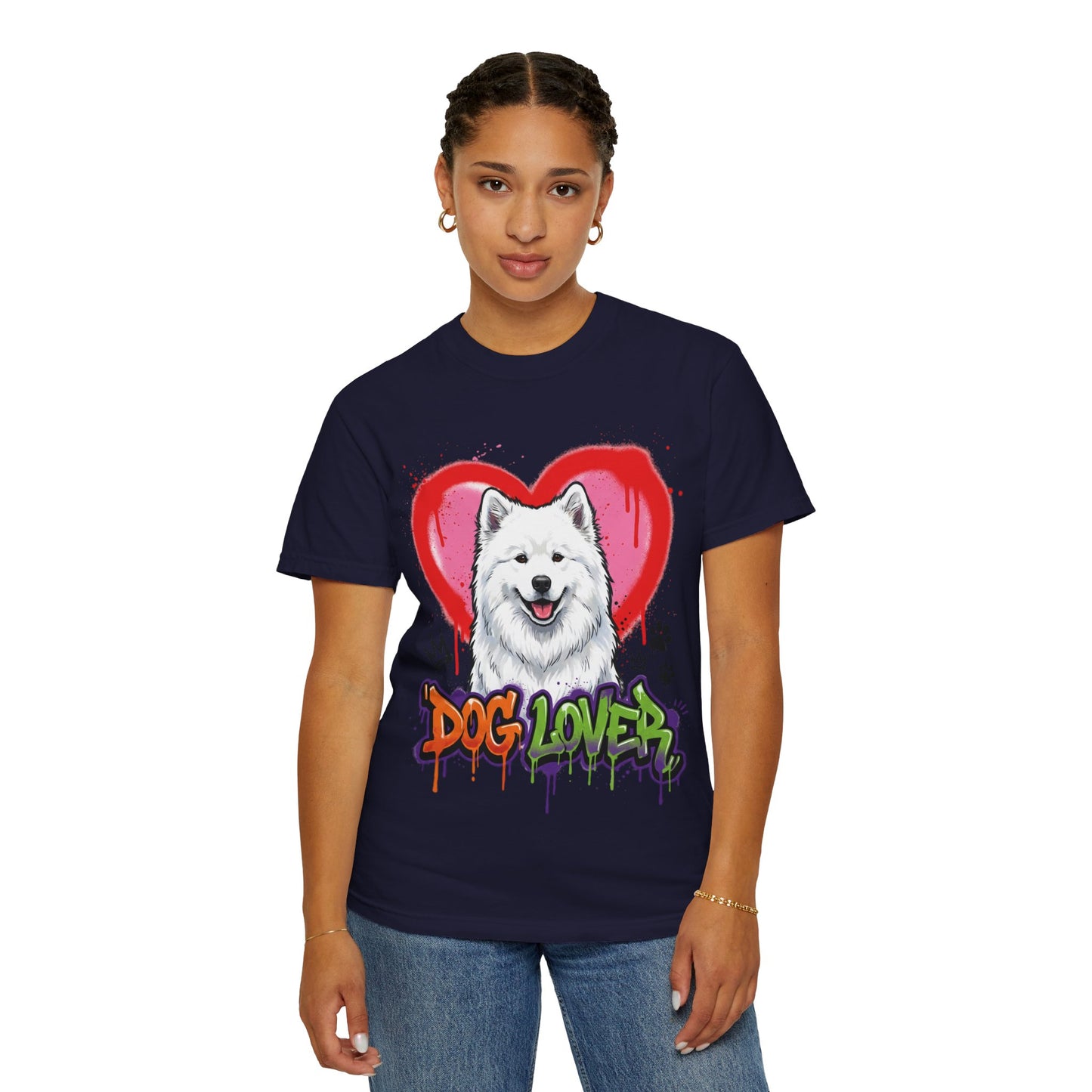 Dog Lover T-Shirt — Cute Samoyed Heart Graphic Tee
