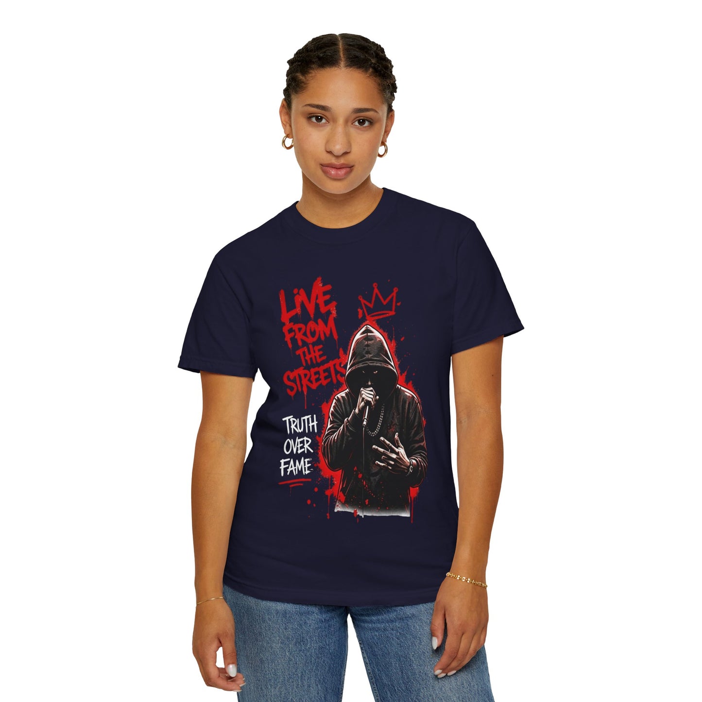 Live From The Streets Graphic T-Shirt — Hoodie Shadow Rapper Design