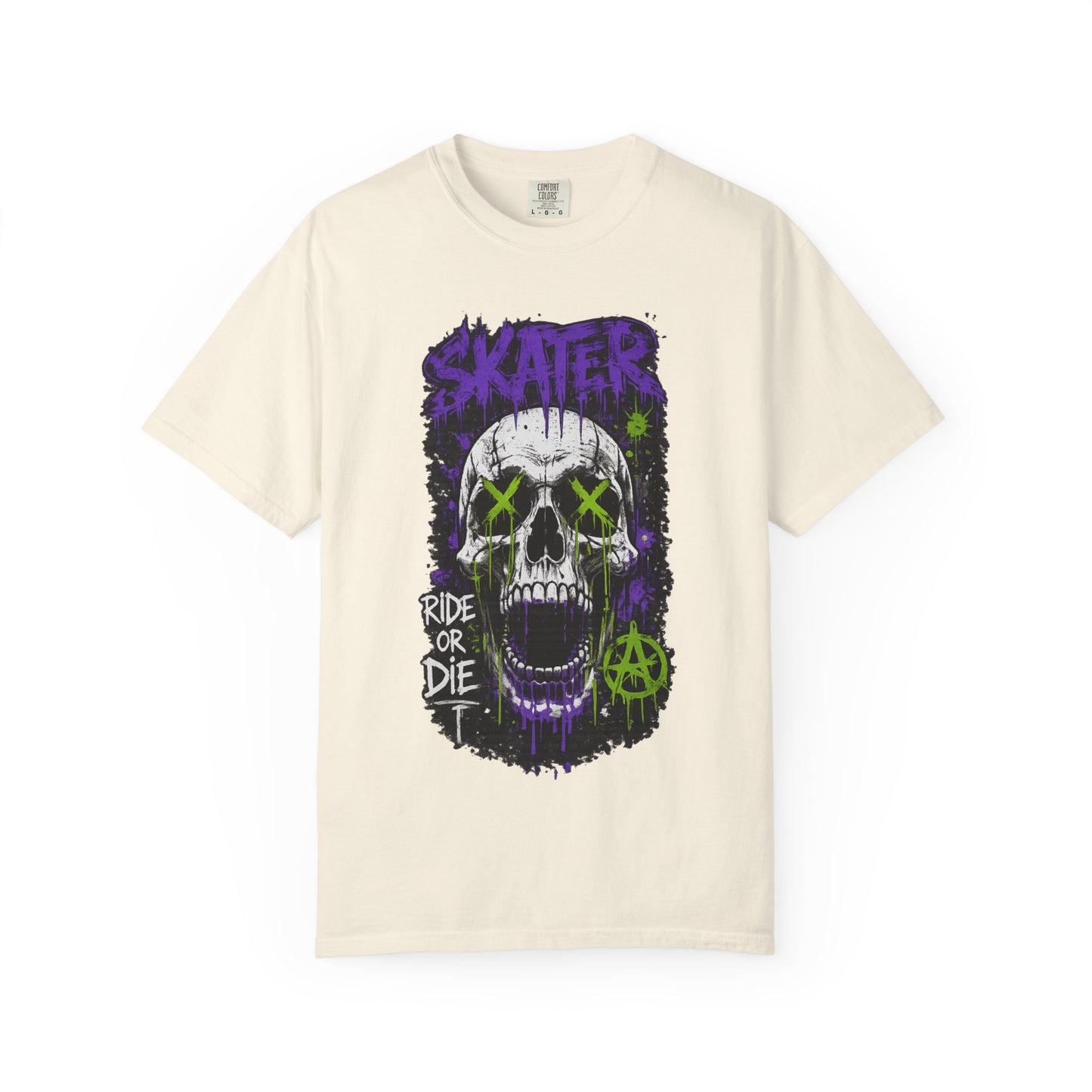 Skater Skull T-Shirt — "Ride or Die" Graphic Tee