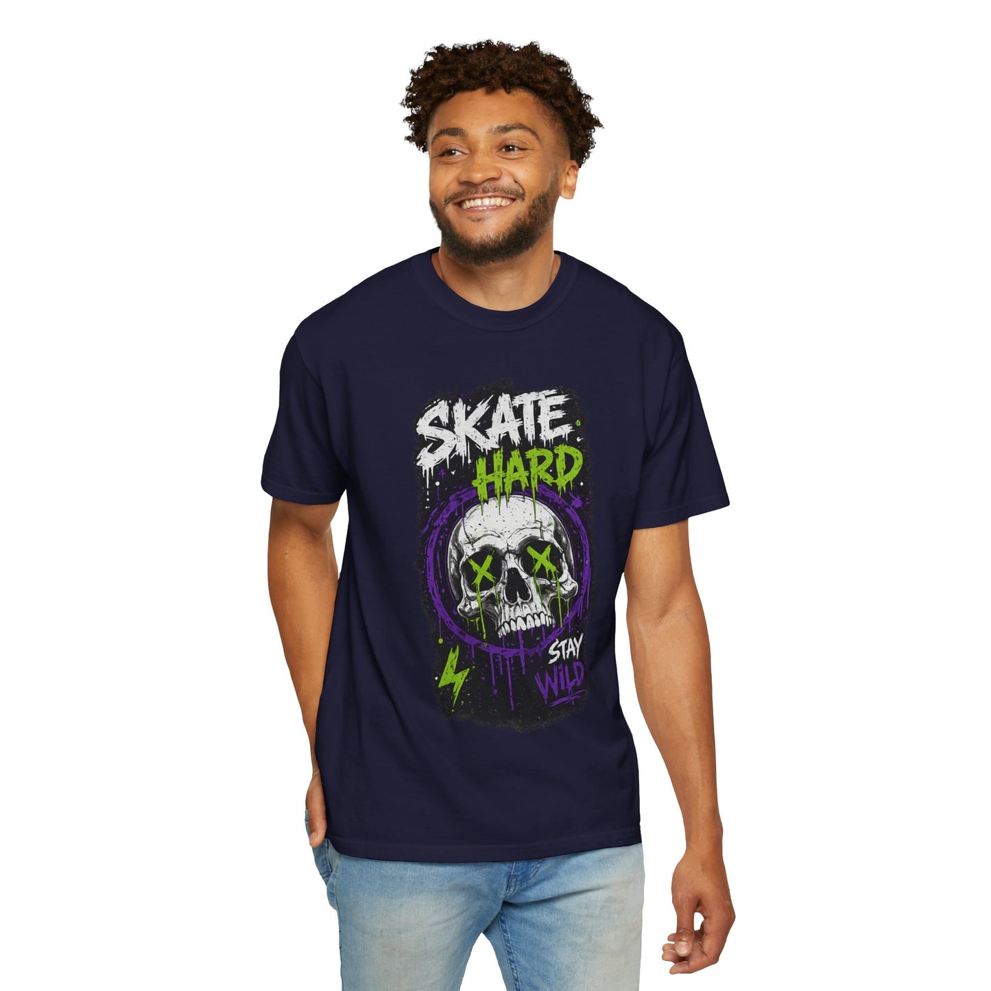 Skate Hard Skull T-Shirt — Stay Wild Graphic Tee